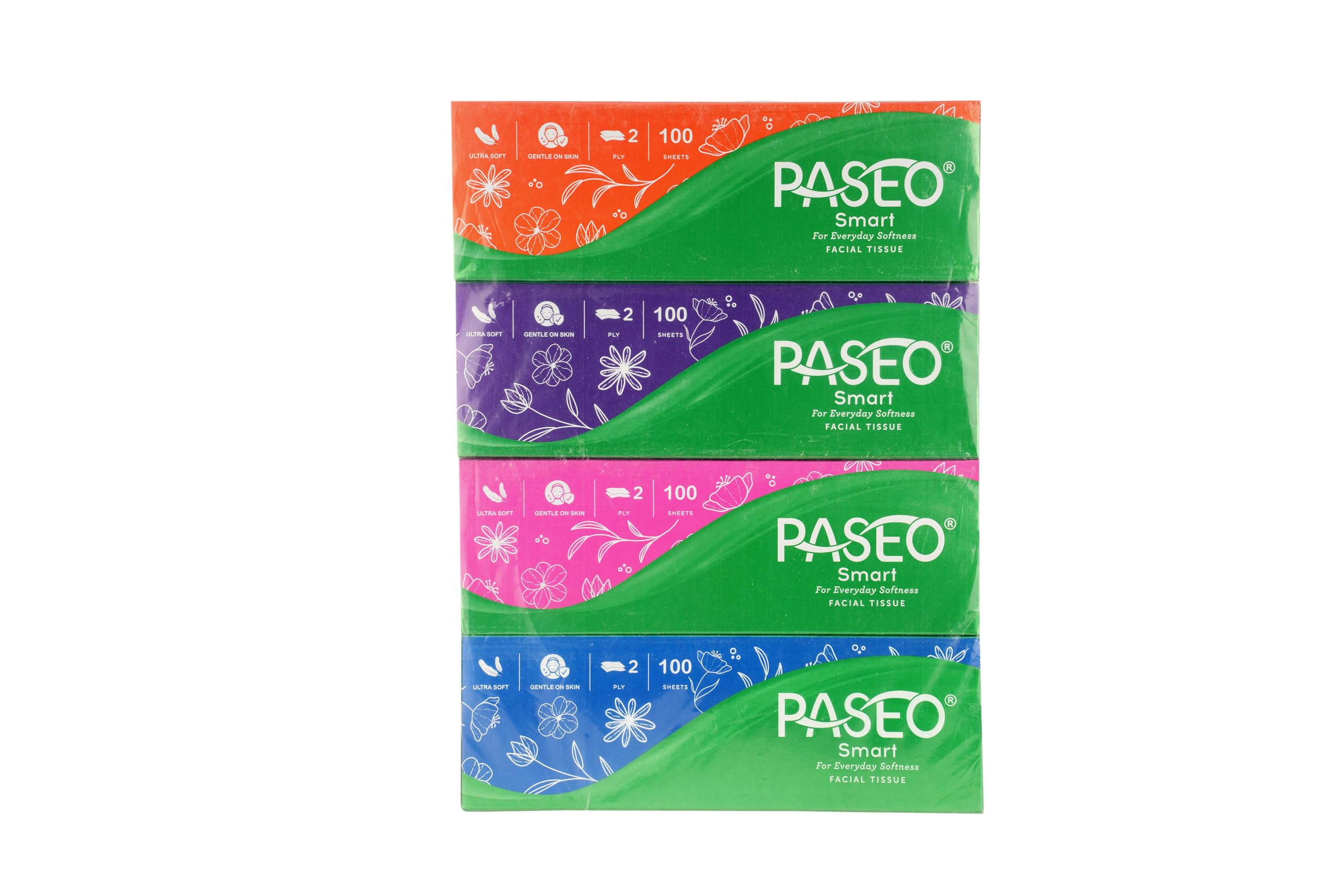 Paseo SMART FACIAL TISSUE 100s, 2 ply, 4 X 1 PACK 4 nos Pack-image-35