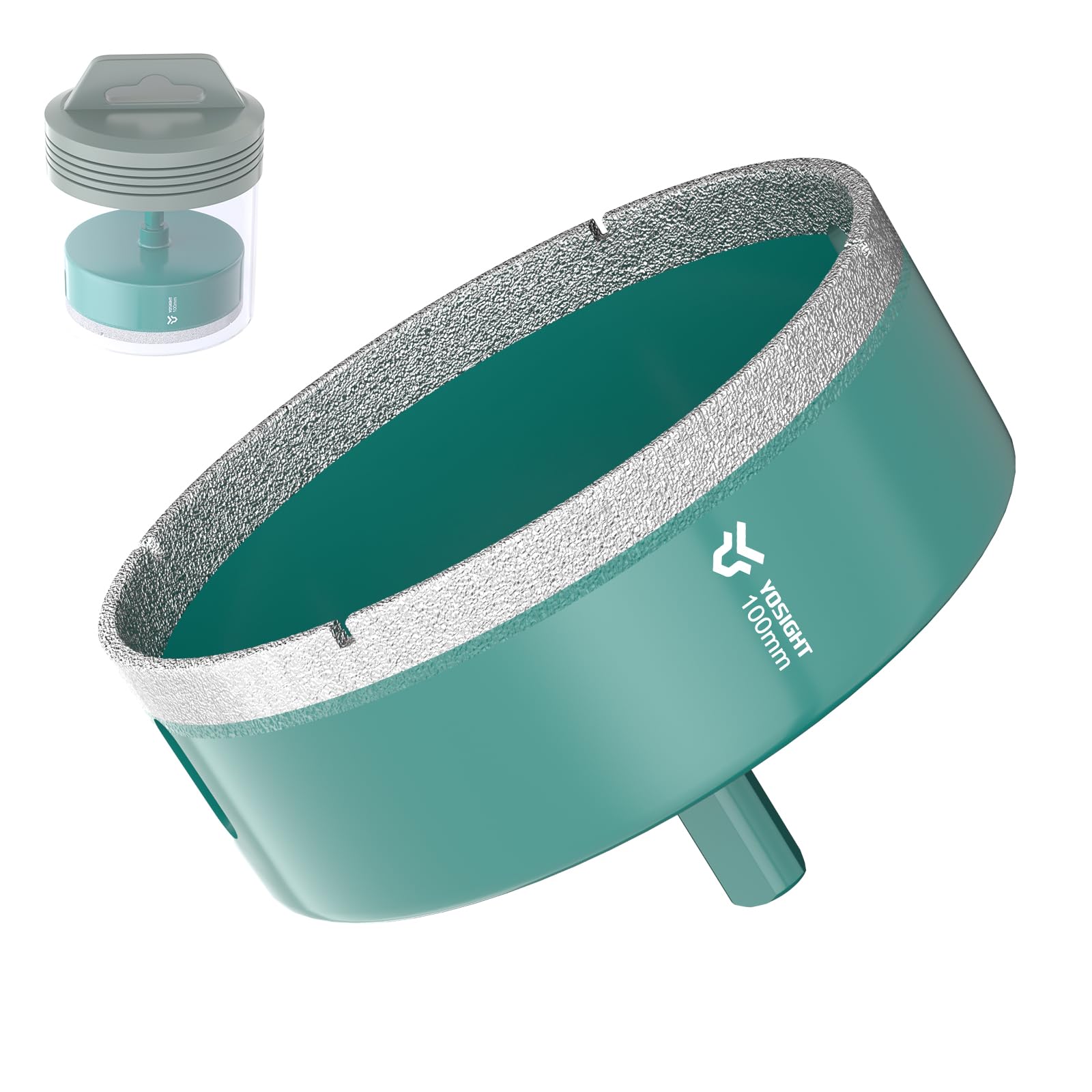 Sierra perforadora de diamante de 4 pulgadas, broca de núcleo de diamante con vástago triangular de 100 mm para taladro inalámbrico y prensa de taladro, abridor de agujeros seco/húmedo, ideal para
