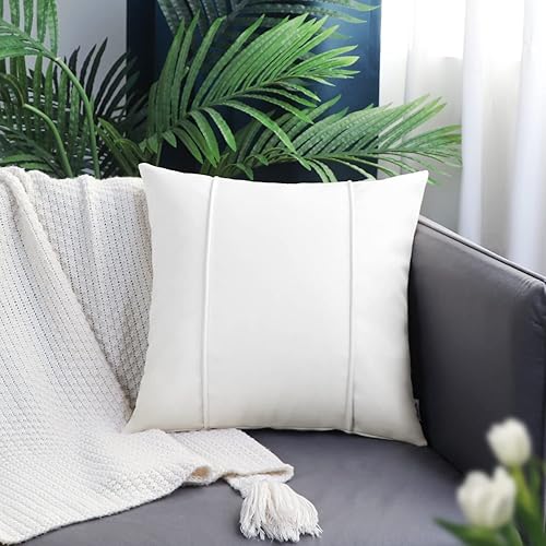 Miniatura 2 de Juego de fundas Brawarm, 2 fundas de almohadón acogedoras para sofá, decoración del hogar, pana súper suave, maíz a rayas con ribetes en ambos lados