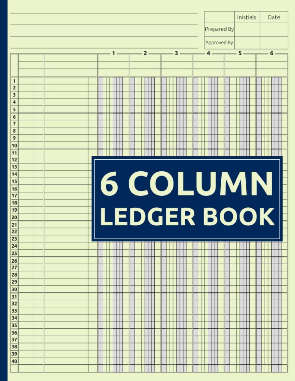 6 Column Ledger Book Accounting Ledger Book for Bookkeeping Columnar