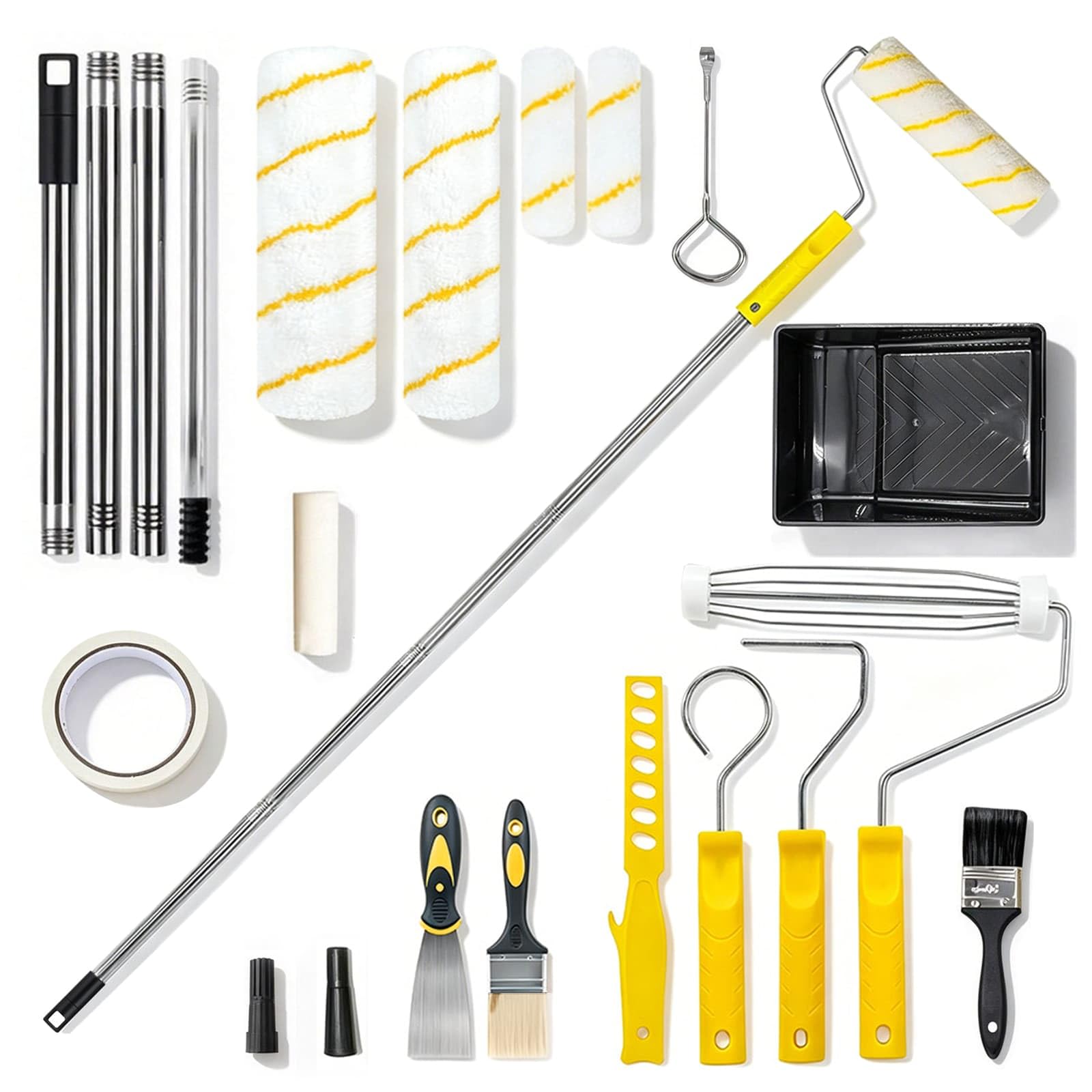21PCS Paint Roller Set, Professional Painting Tools Kit with 9" & 4" Roller