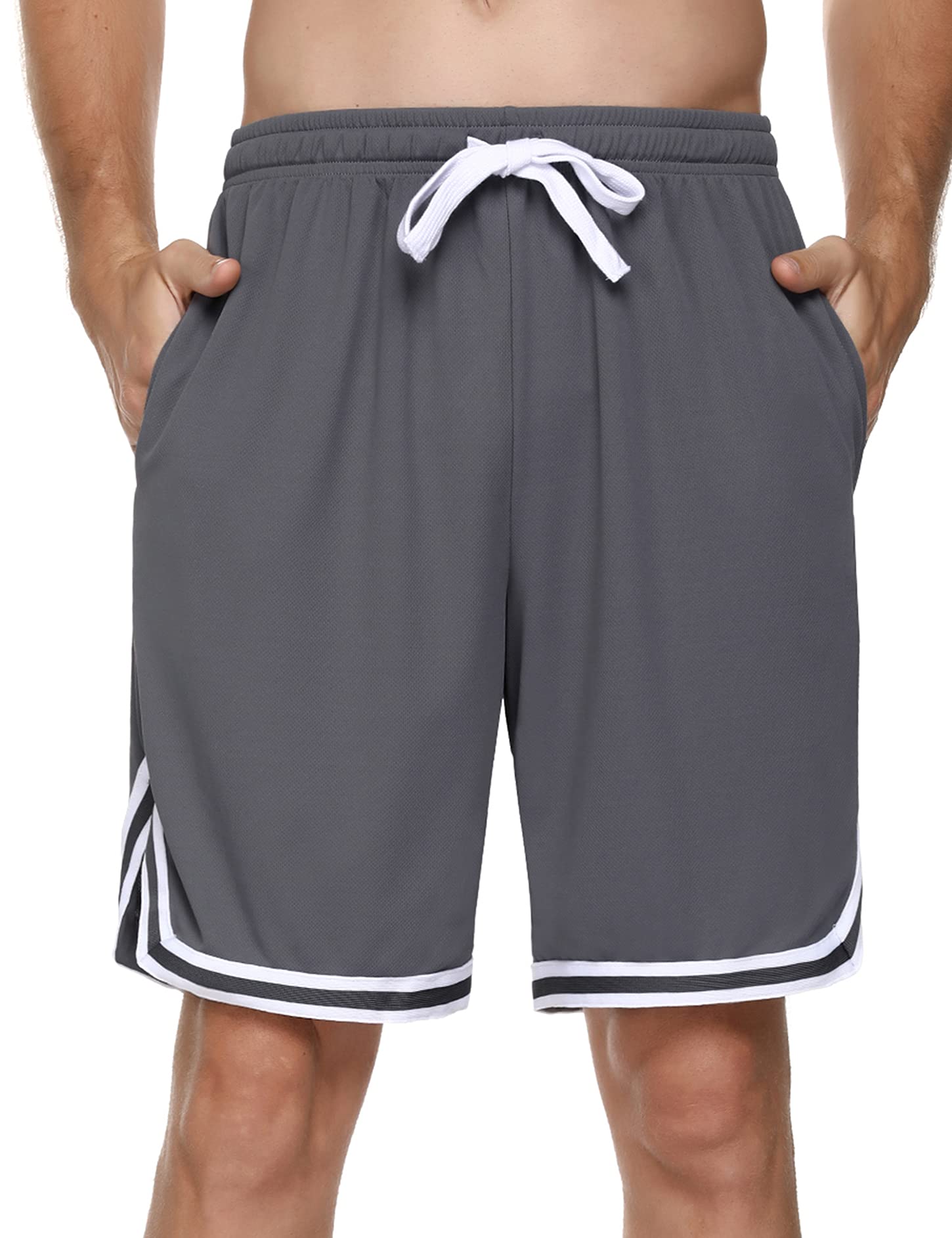 Litherday Shorts Herren Sportshorts Kurz Hosen Streifen Jogginghose Sommer Traininghose mit Taschen Elastischer Bund und Atmungsaktive Shorts zum Fitness, Running, Gym, Basketball