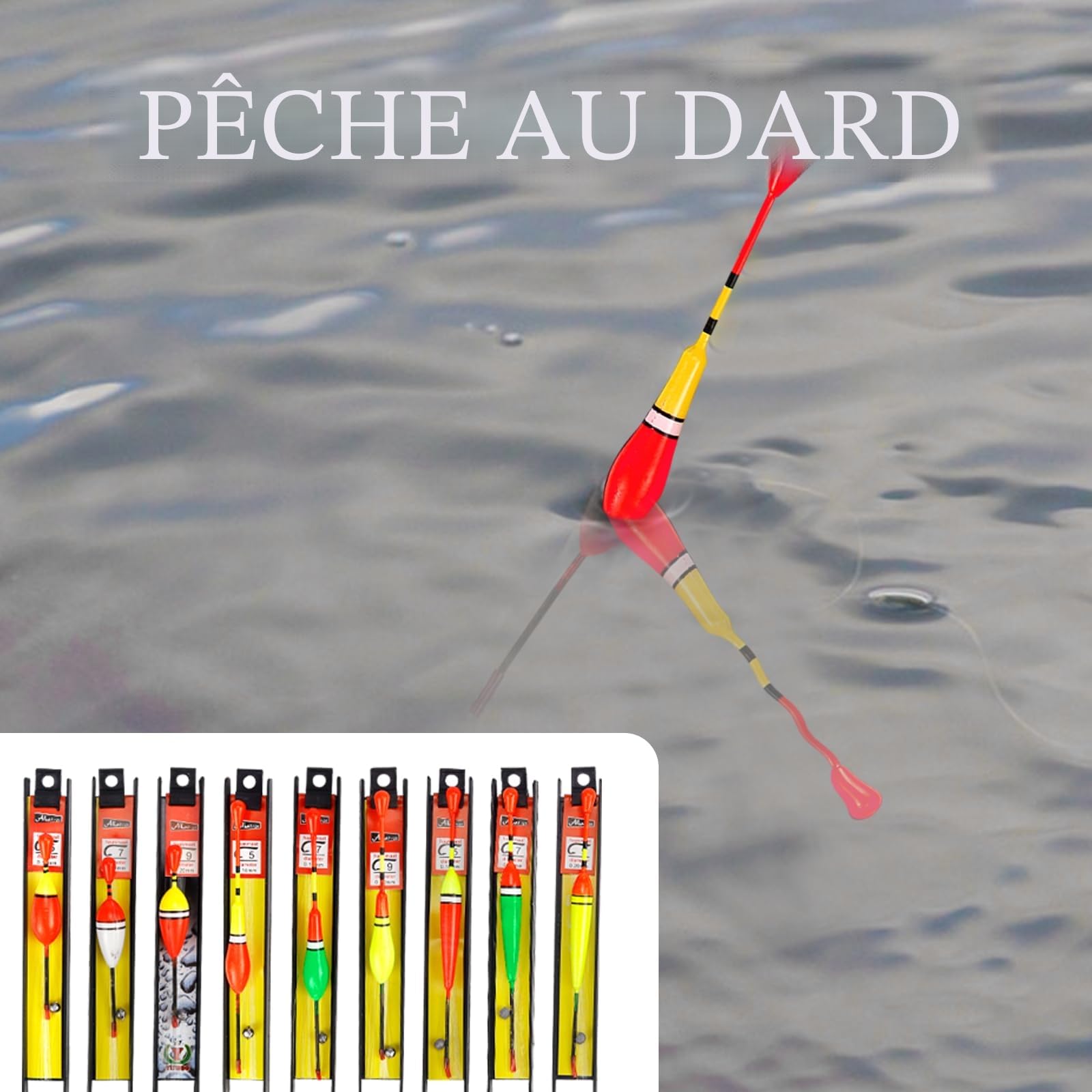 Flotteur Peche 27 pièces Flotteurs de Pêche avec Plomb, Ligne de Pêche et Hameçons, Bouchon Peche Truite pour Poissons Communs, Truites, Anguilles, Sandres(5#, 7#, 9#)