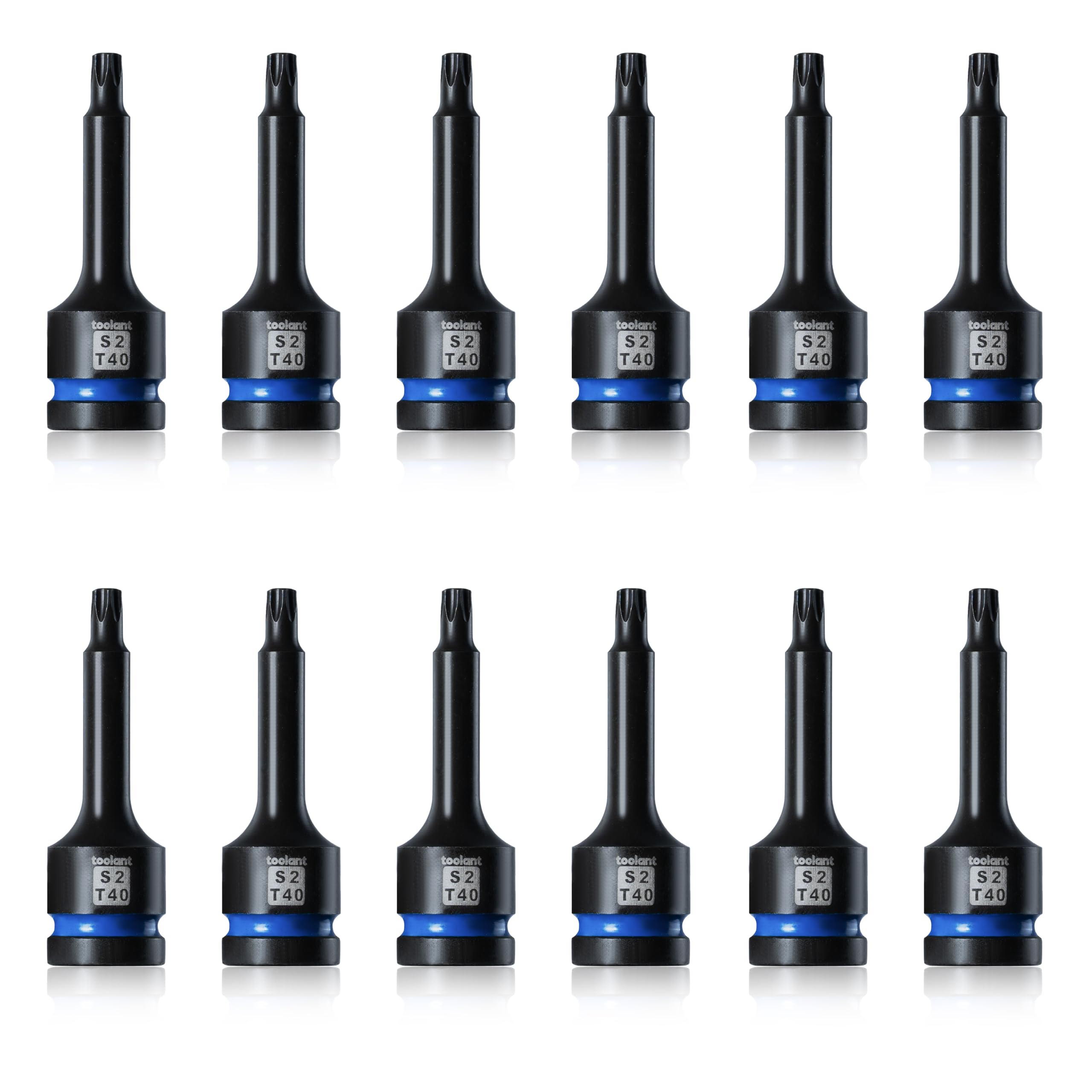 toolant Set di chiavi a bussola Torx T40, 12 pezzi, 1/2" in acciaio S2, punte lunghe ad alto impatto, set di chiavi a bussola professionali per riparazioni meccaniche e automobilistiche