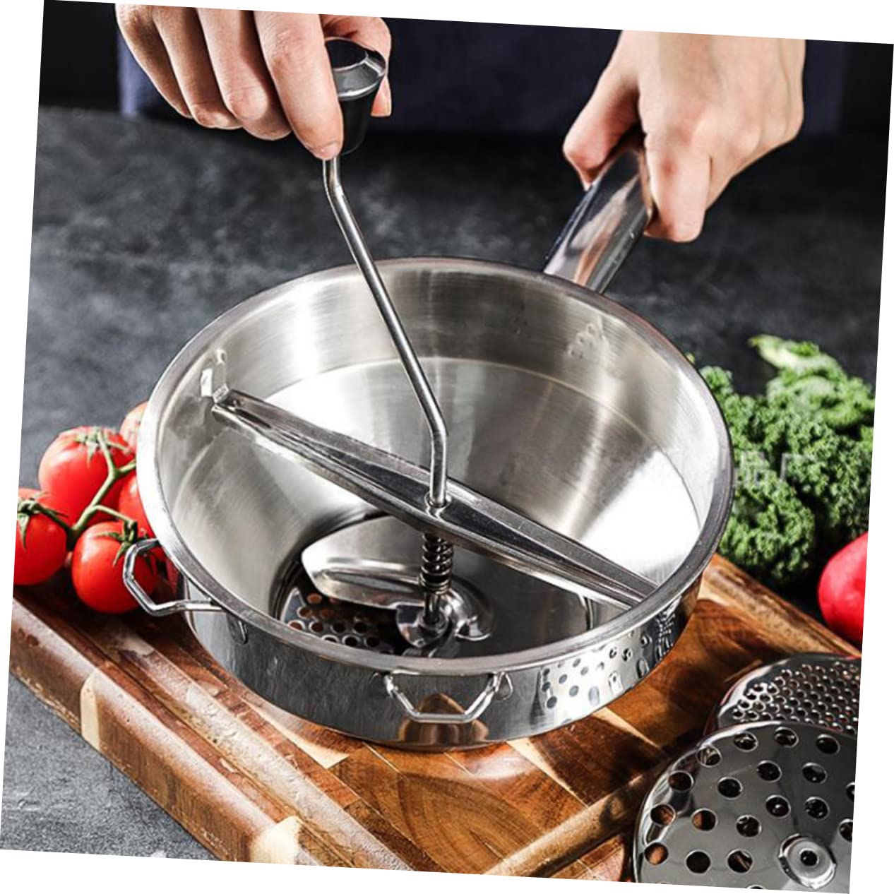 Edelstahl Speiserührer für Obst und Lebensmittel, Silber | 1 Stück, für Kochen in Küche, Sichere Ausführung für Lange Nutzung, Umweltfreundliche Verarbeitung