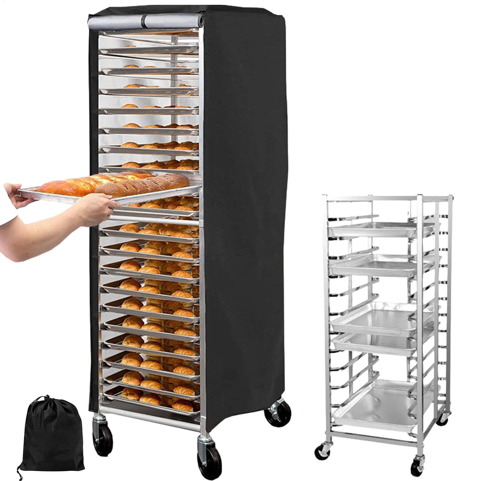 Speed ​​Rack-Abdeckfolie – Pfannenrost-Abdeckung, Brötchenrost-Abdeckung, gewerbliche Bäckerei | Rost-Abdeckung, Brotrost-Abdeckung mit Reißverschluss, Bäckerei-Einzelrost-Abdeckungen, wasserdicht, st