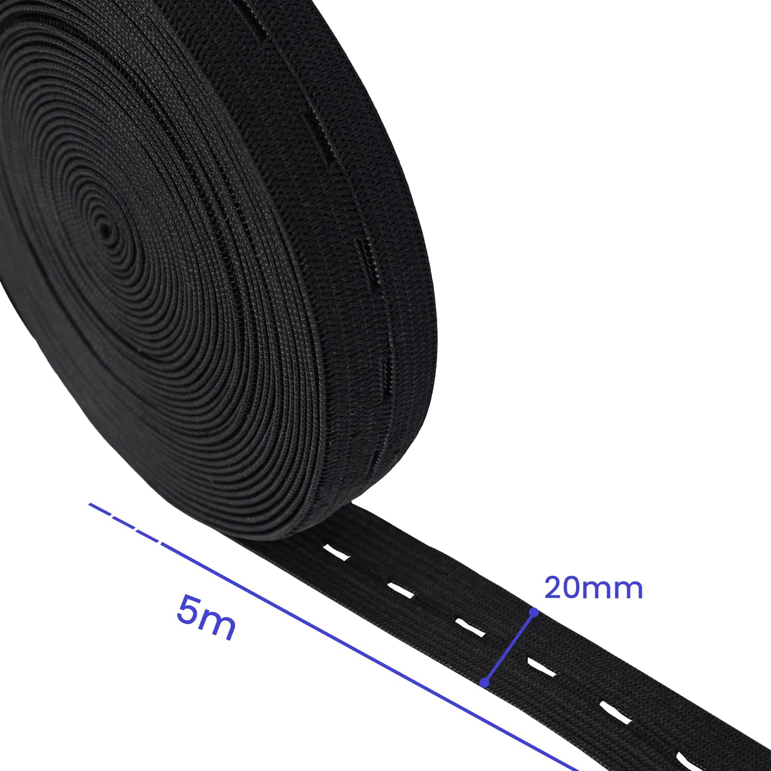 MECCANIXITY 0.8 Inch Wide Brown Knit Elastic Band | 20 Yard Spool For Sewing Waistbands, Pants, Wigs, Crafts 5 thumbnail image