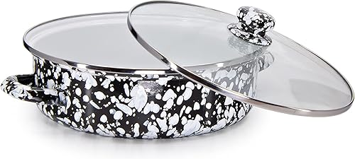 Miniatura 31 de Golden Rabbit Esmalte - Patrón rojo sólido - Sartén para saltear de 3 cuartos