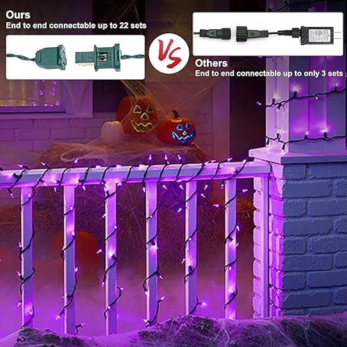 Miniatura 3 de Brizled luces de Halloween moradas, 10 mt, 100 luces LED de Halloween al aire libre, 120 V, certificación UL, linea de luces decorativas de