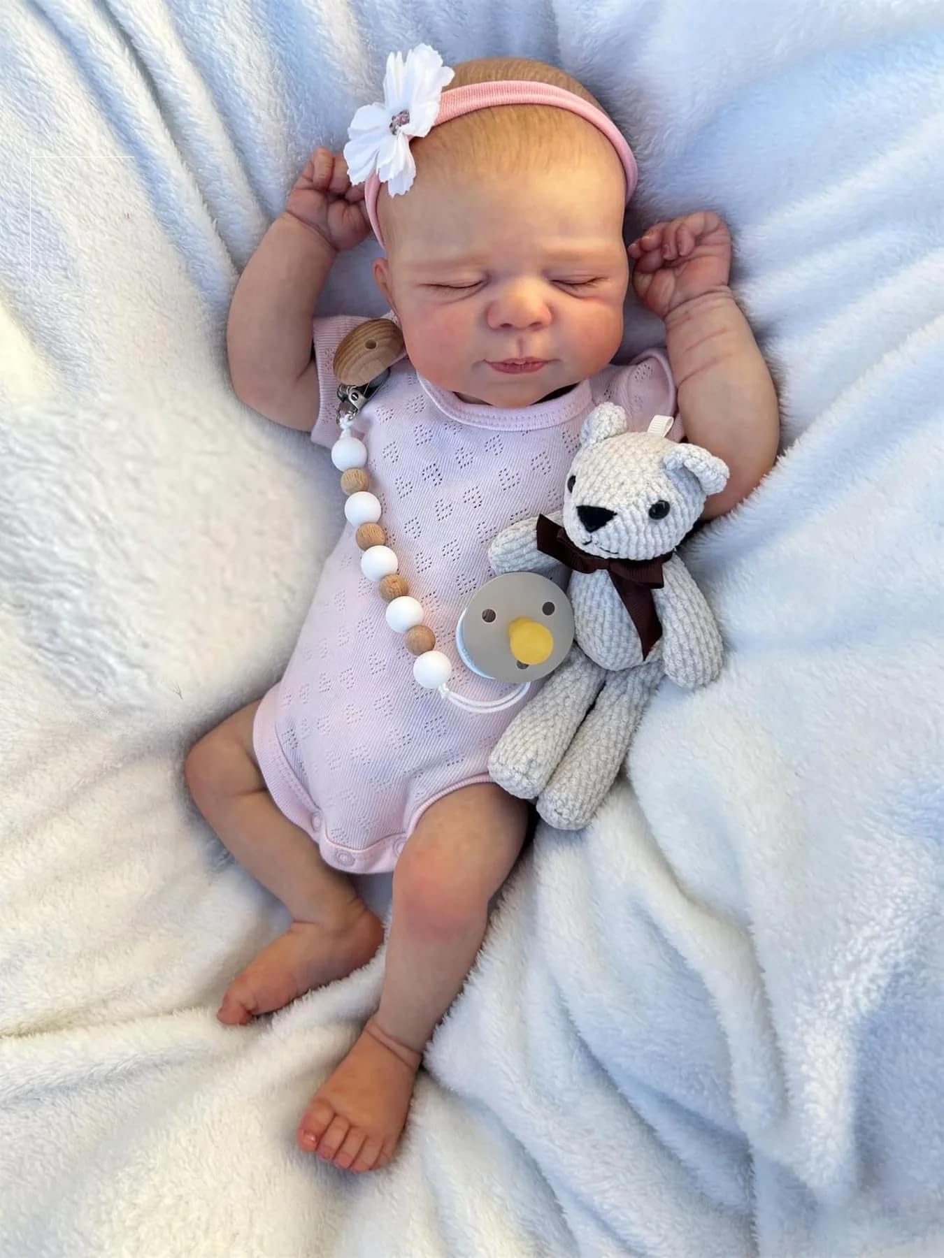 KOKOMANDY Lifelike Reborn Baby Dolls Silicone Full Body 19 inch Girl Realistic Newborn Sleeping Reborn Babies Looks Reallife Like Cute Doll Alive