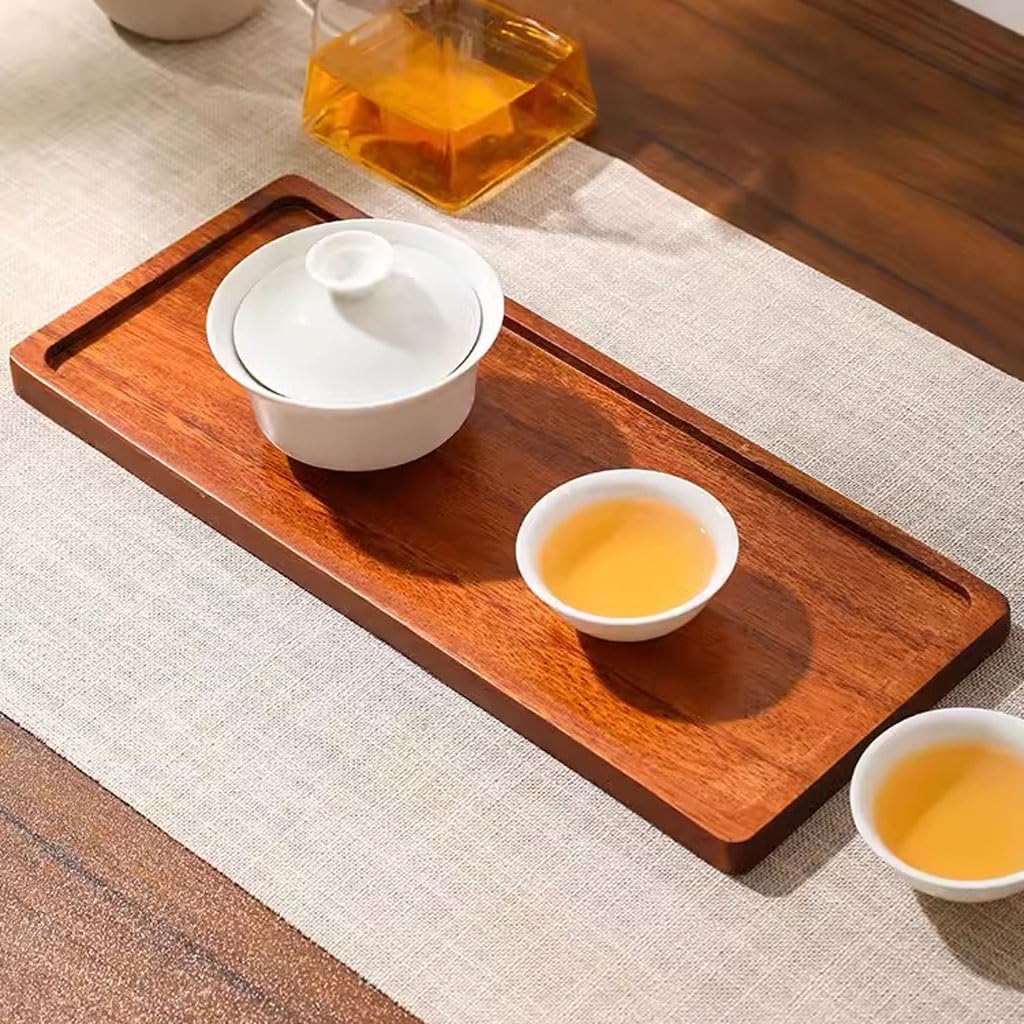 Bandeja Rectangular para Servir, Bandeja de Burbujas secas, Bandeja de té de Nogal, Bandeja de Madera Maciza para el hogar, Bandeja para postres de Frutas, bandejas para Comer en el Regazo