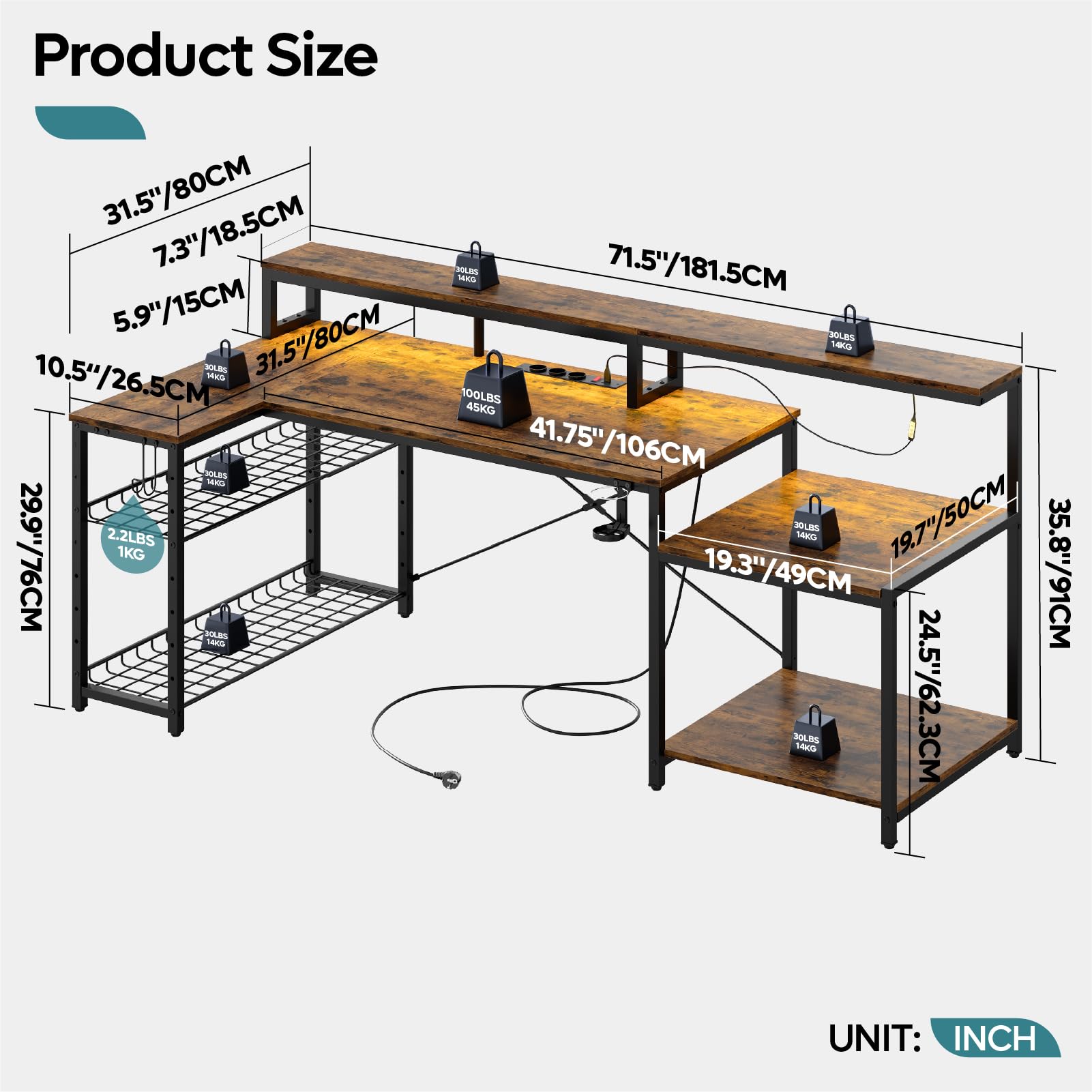 VERSTELBAAR KINDERCOMPUTER- EN GAMINGBUREAU LOFT TAFEL ZWART 100 CM