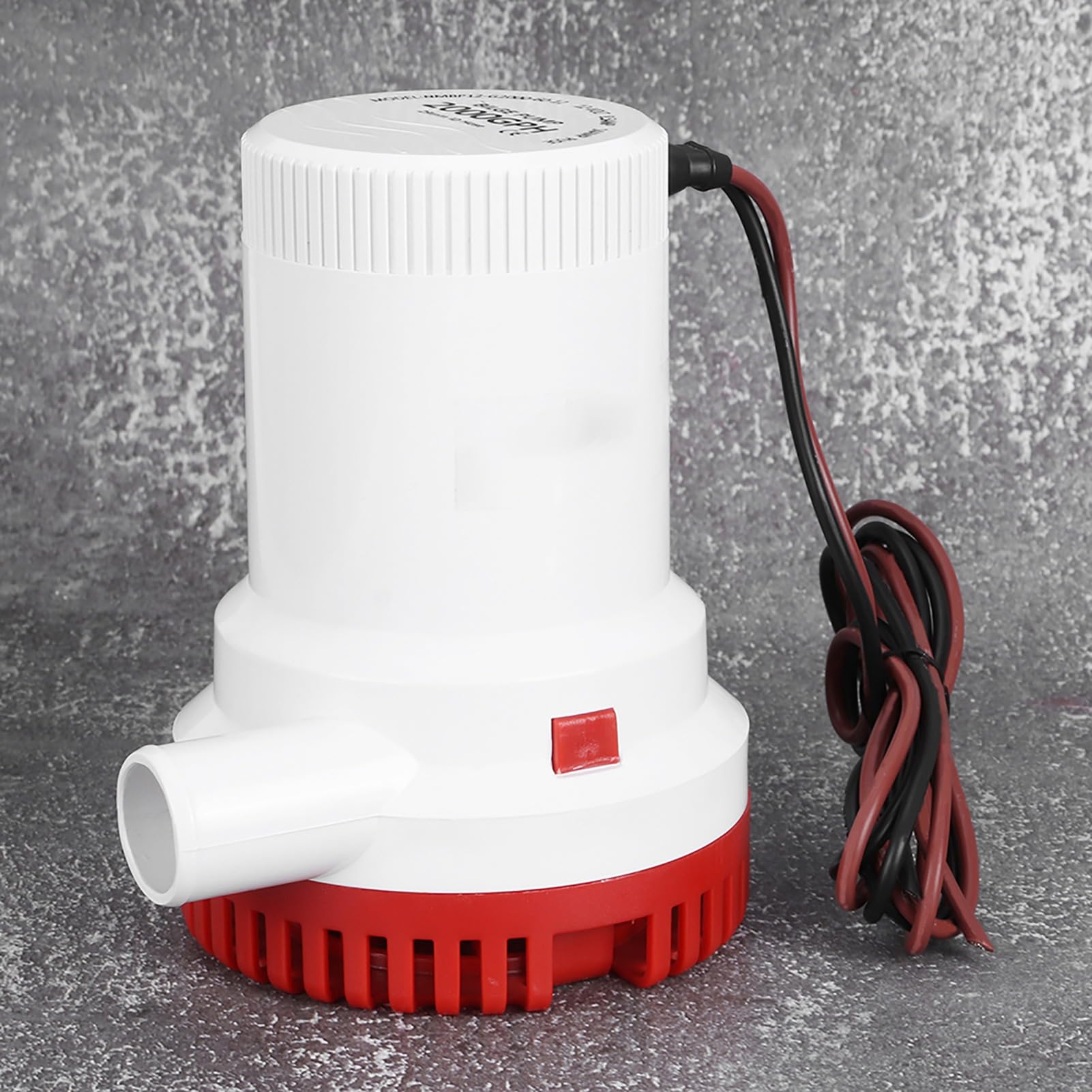 Pompa di Sentina Elettrica 12V 2000GPH con Protezione | Pompa sommergibile per scarico acqua con valvola anti-airlock, albero in acciaio inossidabile, per scarico marino della barca