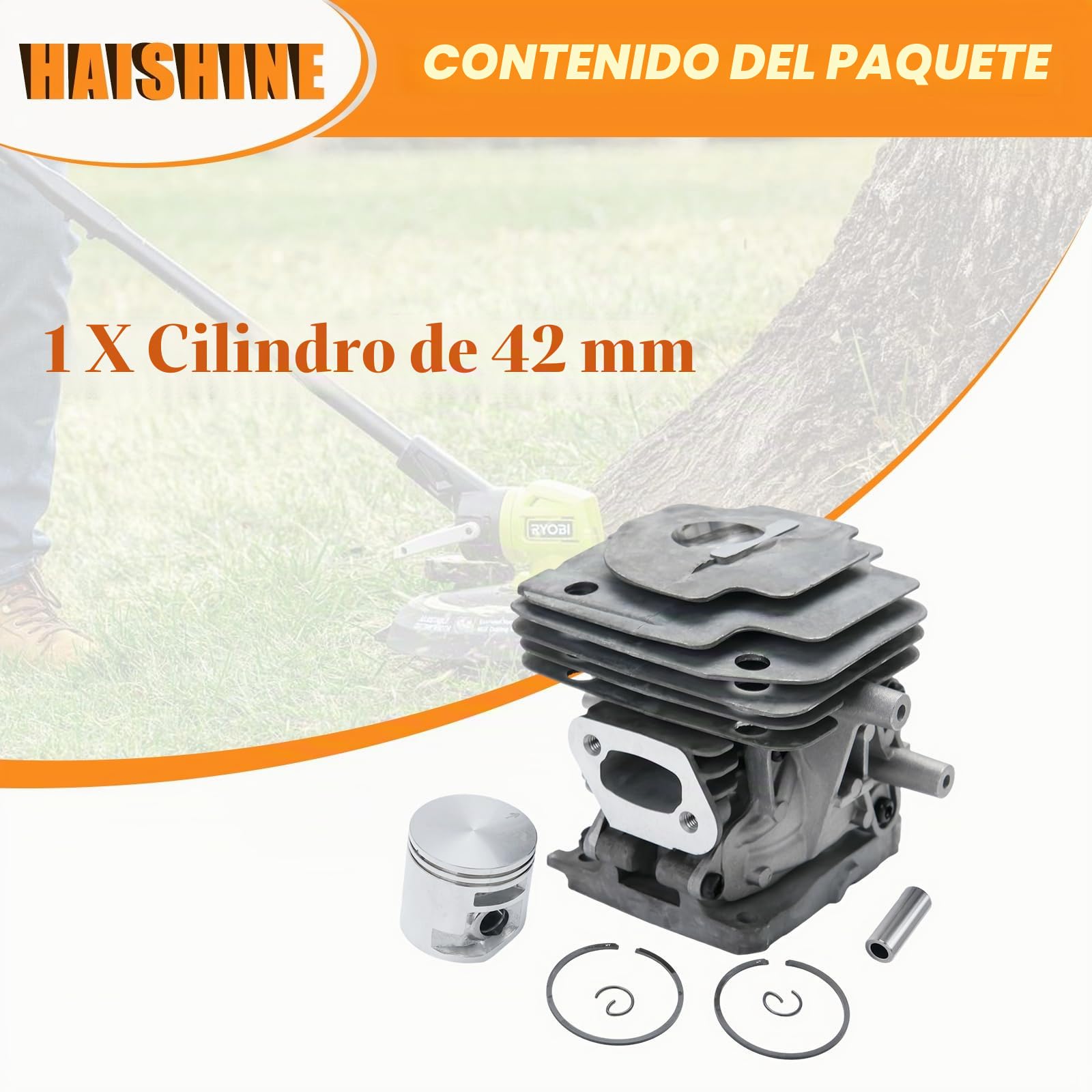 Kit de cilindro para Stihl FR410 C, FR 460 TC, FS 240, FS 240 C, FS 240 R, FS 240 RC, FS 260, FS 260 C, FS 260 R, FS 260 RC, FS 360 C, FS 410 C, repuesto para OEM 4147 020 1207