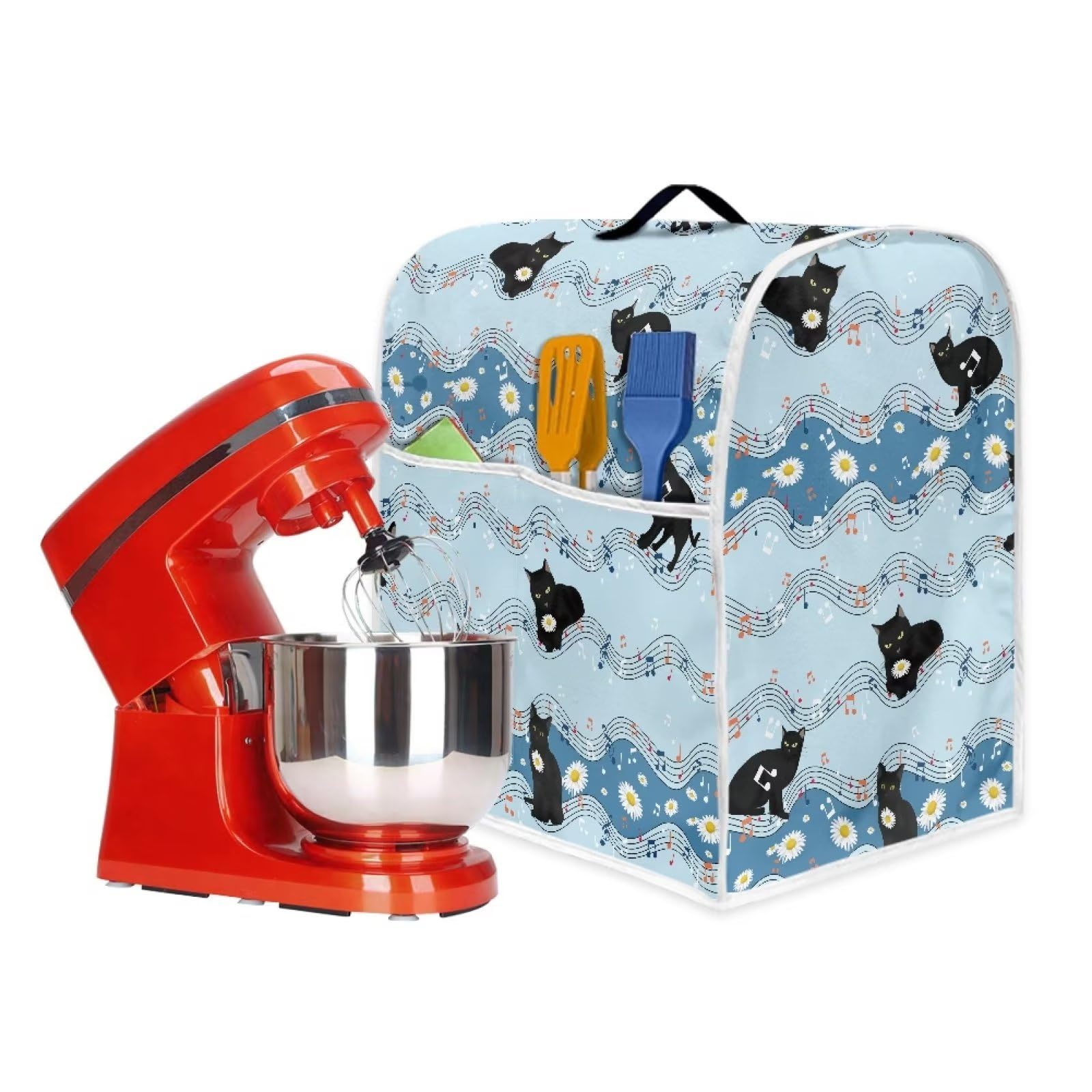 Psesaysky Cat Music Mixer Cover Kitchen Appliance Covers to Keep Clean & Safe Kitchen Home Dustproof Compatible with 5-8 Qt Bowl-Lift Stand Mixer L Size-image-28