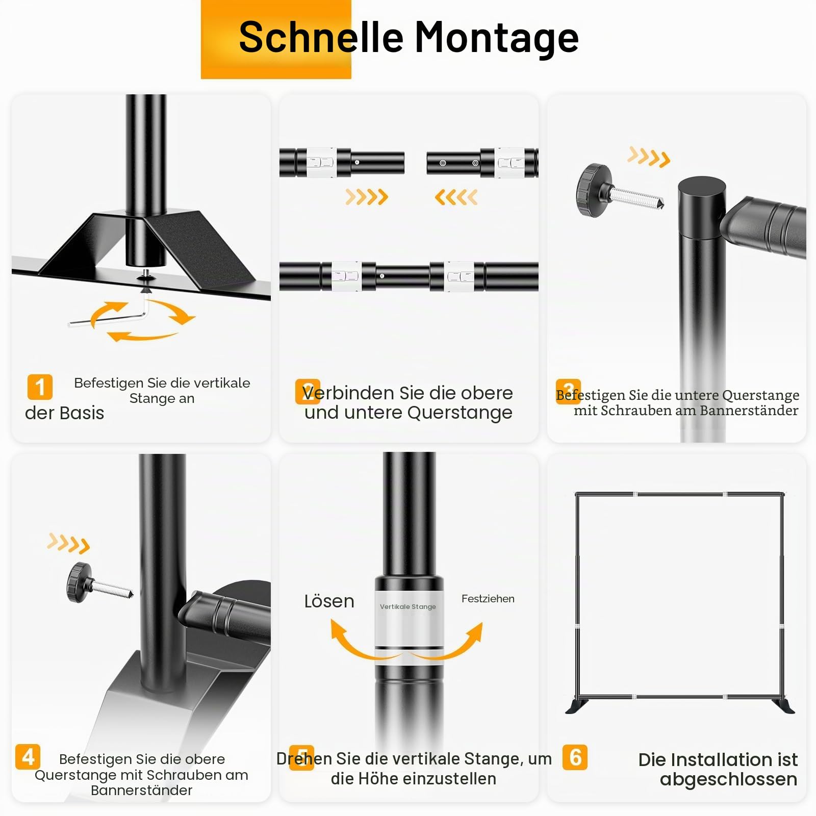 EMART Banner Ständer 3x3m, Hintergrund Ständer, Foto Hintergrundständer | Upgraded, Verstellbarer, Studio, Porträt und Produktfotografie, Fotografie