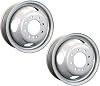 2-Pack Dually Dual Silver Grey Trailer Wheel Rim 16 Inch 16X6 8 Lug On 6.5 Inch