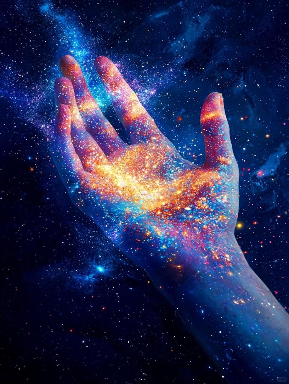 Henypt Cross Stitch Kits Hands and the Starry Sky DIY Arts Aand Craft Kit for Adults Beginners with Accessories Home & Leisure/Gifts 14CT 30x40cm
