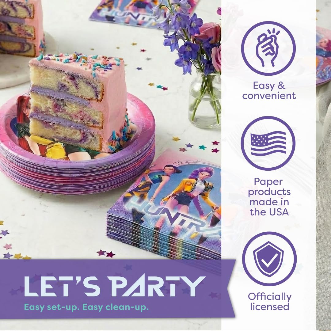 KPop Demon Hunters Plates & Napkins - Birthday Party Set -4