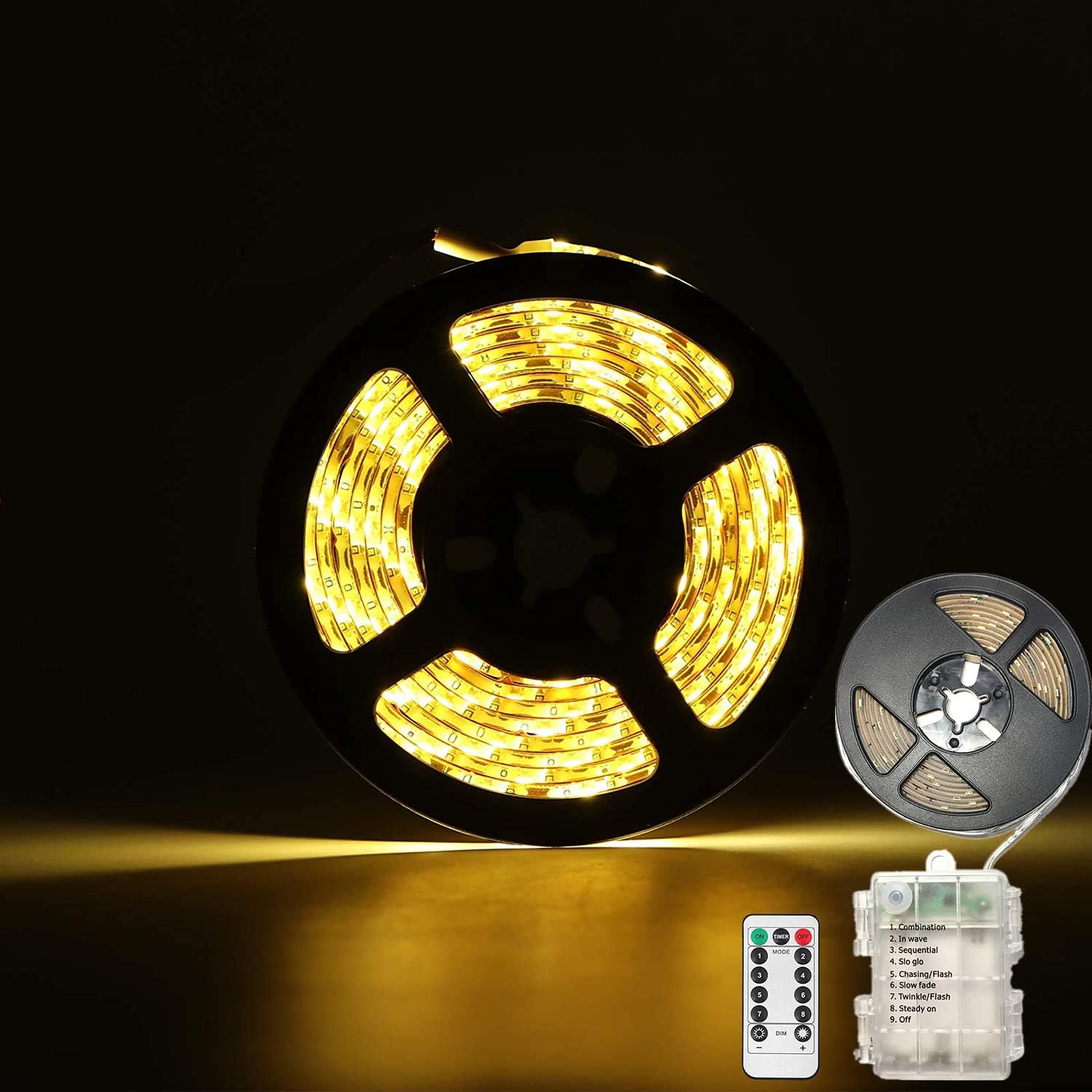 Led Strip Lights Battery Powered Waterproof,3M/9.8ft SMD