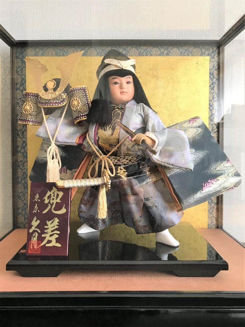 祝ＭＶＰ！未使用アンティーク　久月　五月人形　若大将飾　兜差　ガラスケース極美品 Amazon | 祈ド優勝！アンティーク 久月 五月人形 若大将飾 兜差 ガラス
