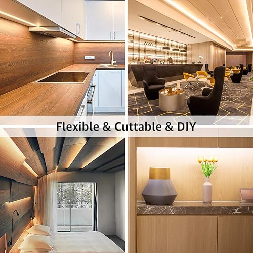 Miniatura 8 de Lepro Paquete  2 artículos tira de luz LED blanca Lepro de 32.8 pies, luces de tocador regulables de 32.8 pies, tira de luz LED súper brillante de