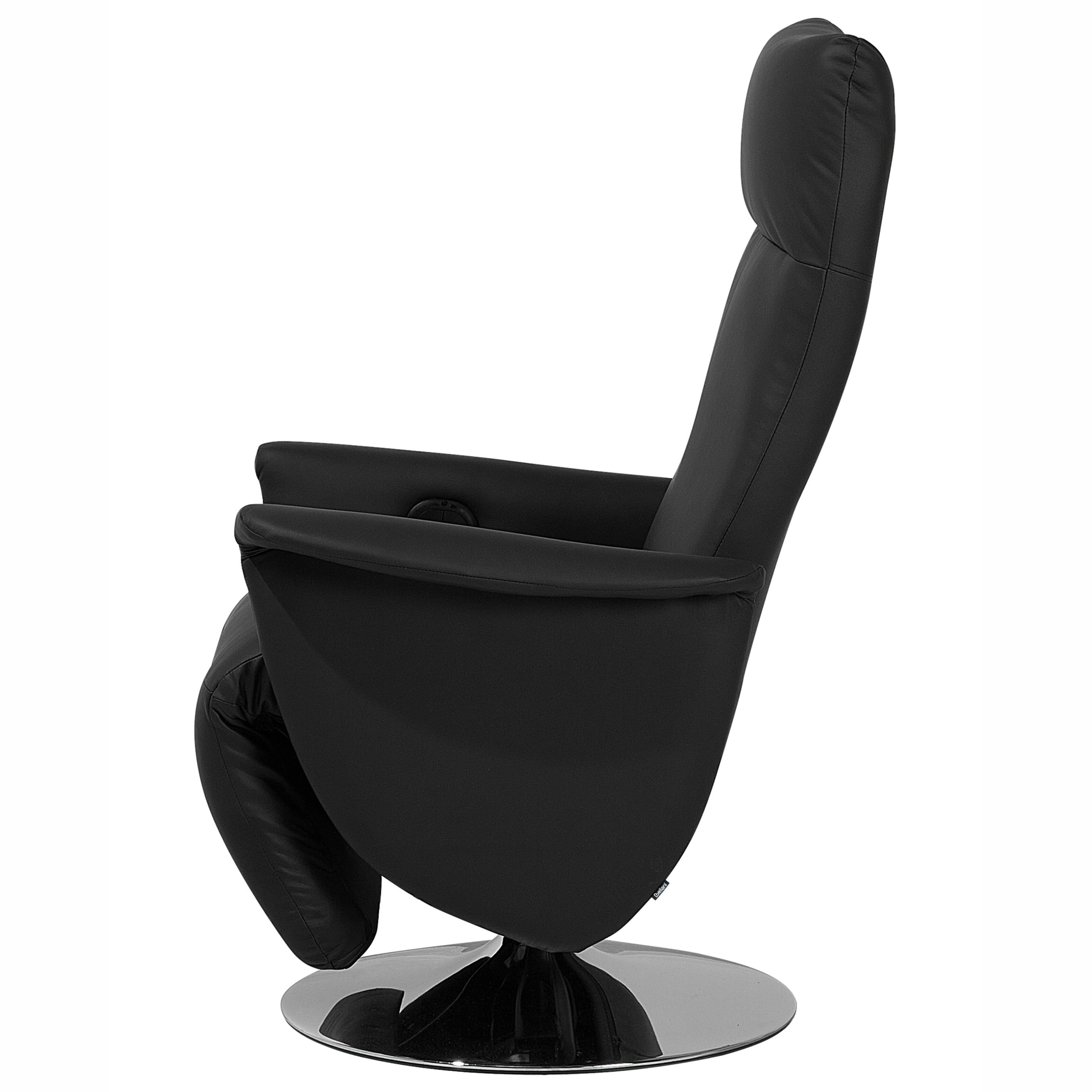 Beliani Eleganter Wohnzimmer Sessel Kunstleder schwarz elektrisch verstellbar Prime
