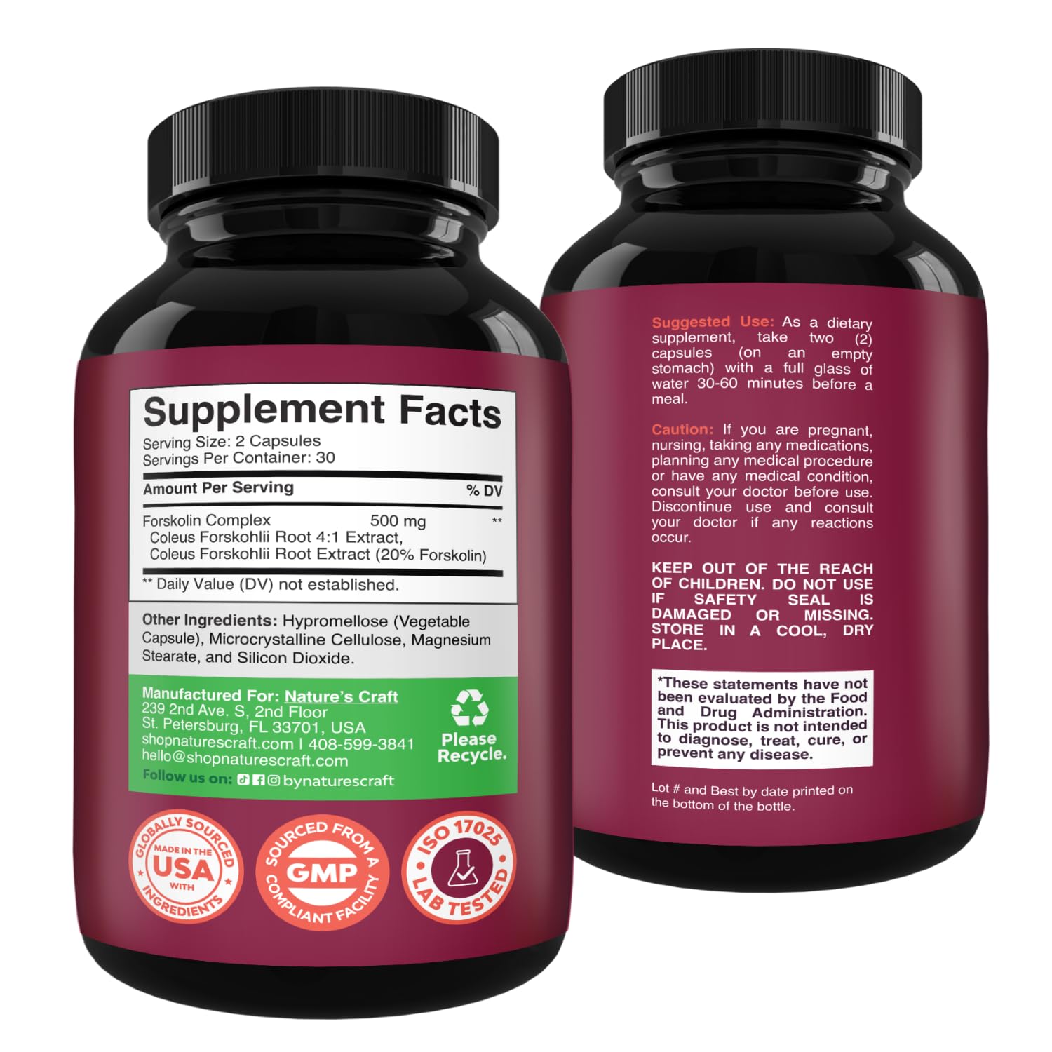 Forskolin Supplement for Men & Women - Weight Management Support - 60 Count — Amazon image 6