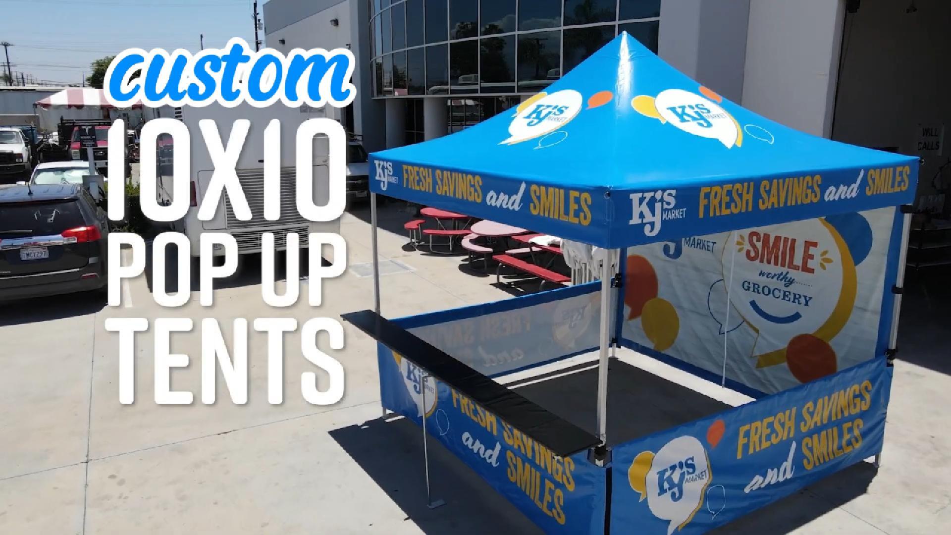 Custom Canopy Tent with Logo Printed Pop Up Tent with Optional Sidewalls Personalized Advertising for Tradeshows Outdoor Event Market Business (10x10 Custom Canopy) : Patio, Lawn & Garden