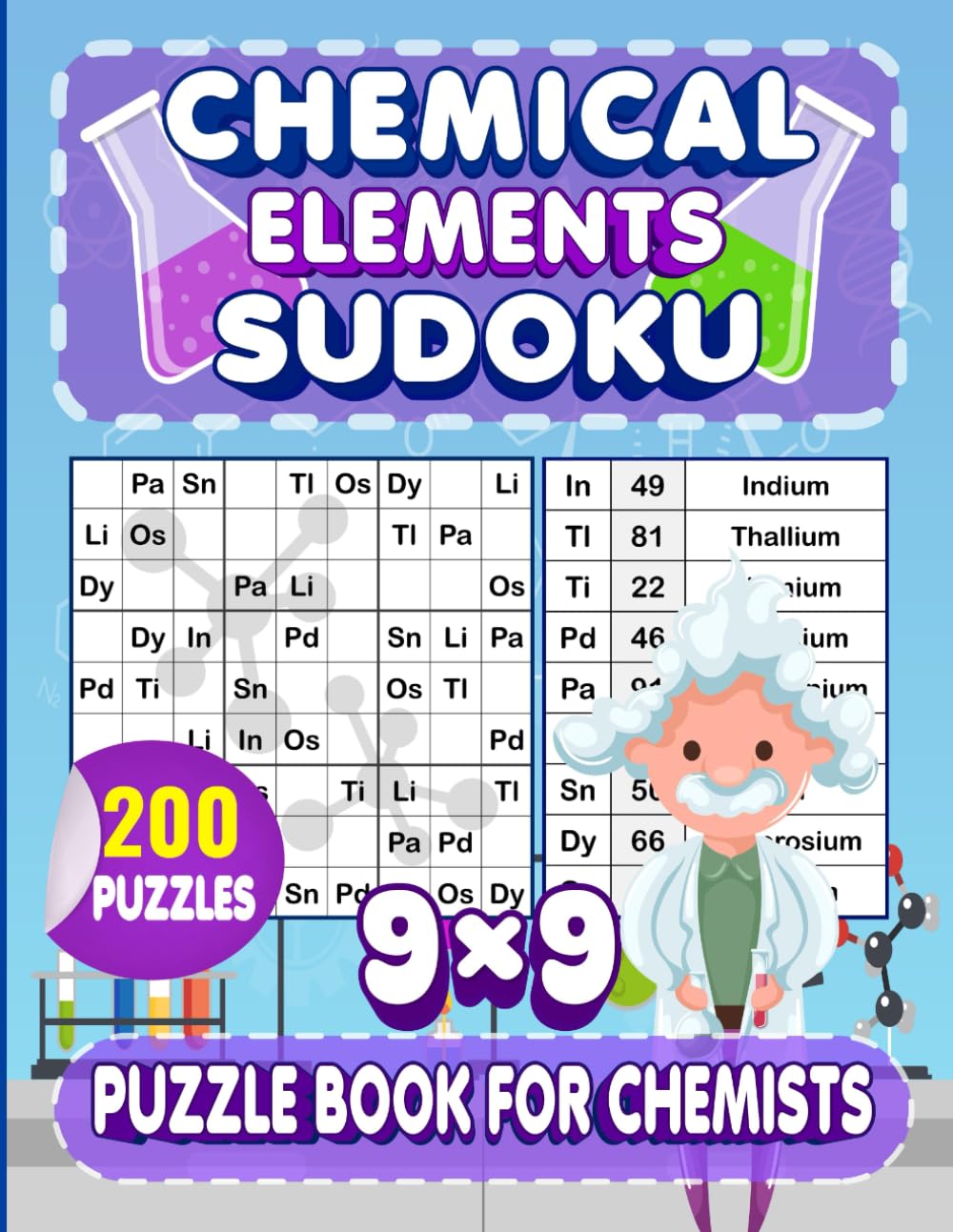 Chemical-Elements Sudoku Puzzle Book for Chemists
