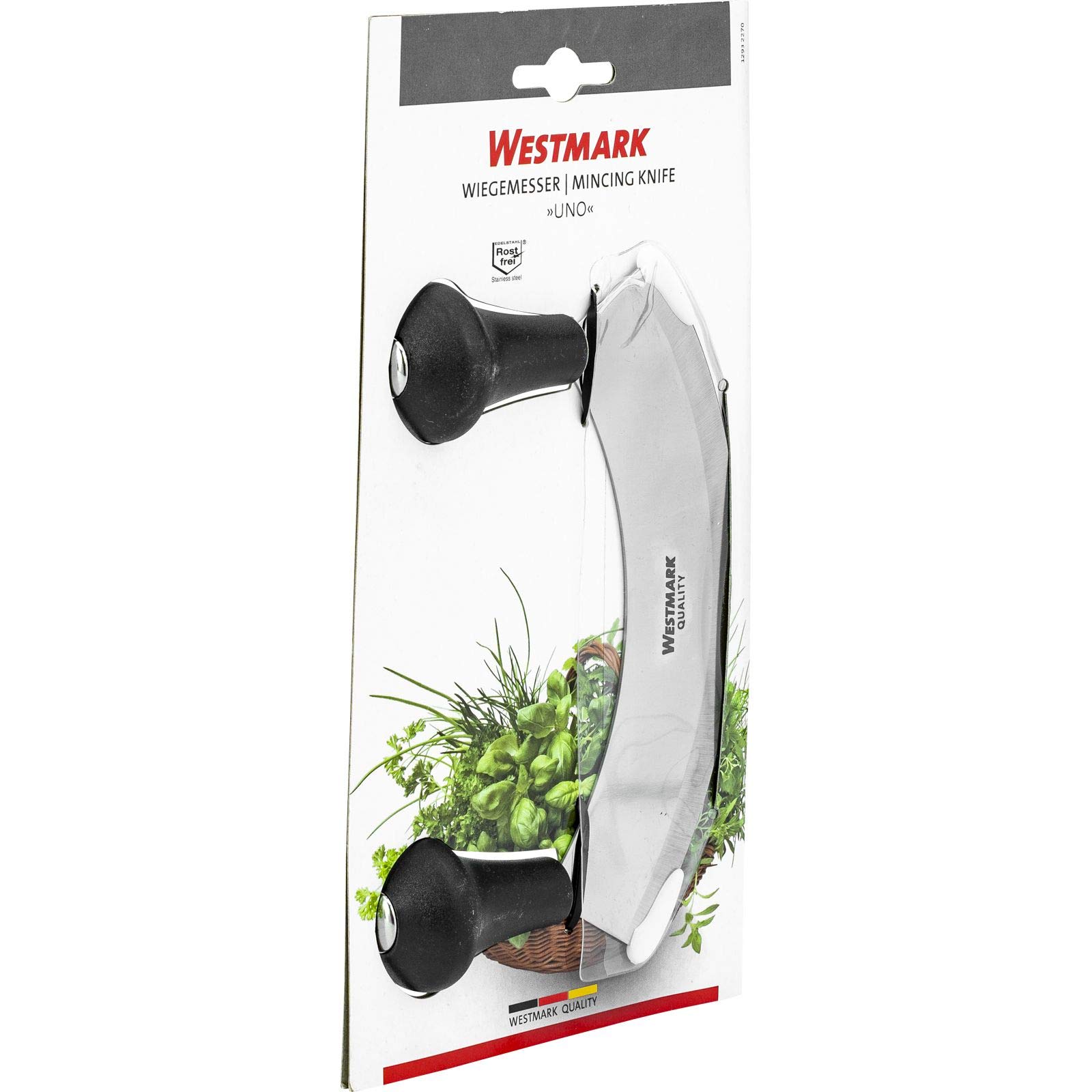 Westmark Nóż do siekania ziół, Z 1 ostrzem, Długość: 17 cm, Stal nierdzewna/tworzywo sztuczne, Srebrny/Czarny, 12932270
