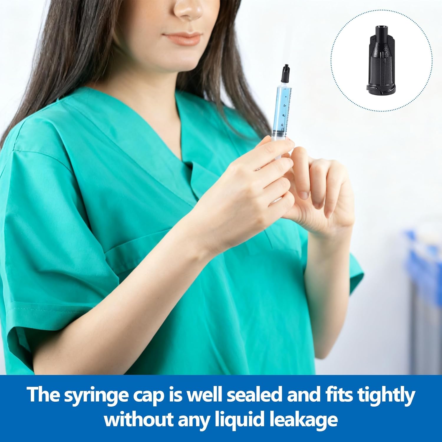 2200 Pcs Syringe Caps Dispensing Needle Black Syringe Tip Caps for Dispensing Needles Accessories Craft Industrial Use, to Close Syringes and Keep Liquid or Glue Not Spilling (Black)