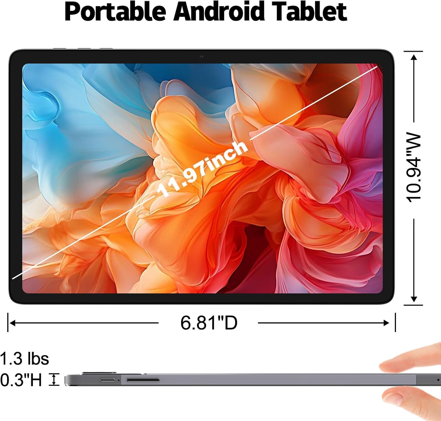 Amazon.com : 2025 Android Tablet, 12 inch 2K Large Screen Tablet