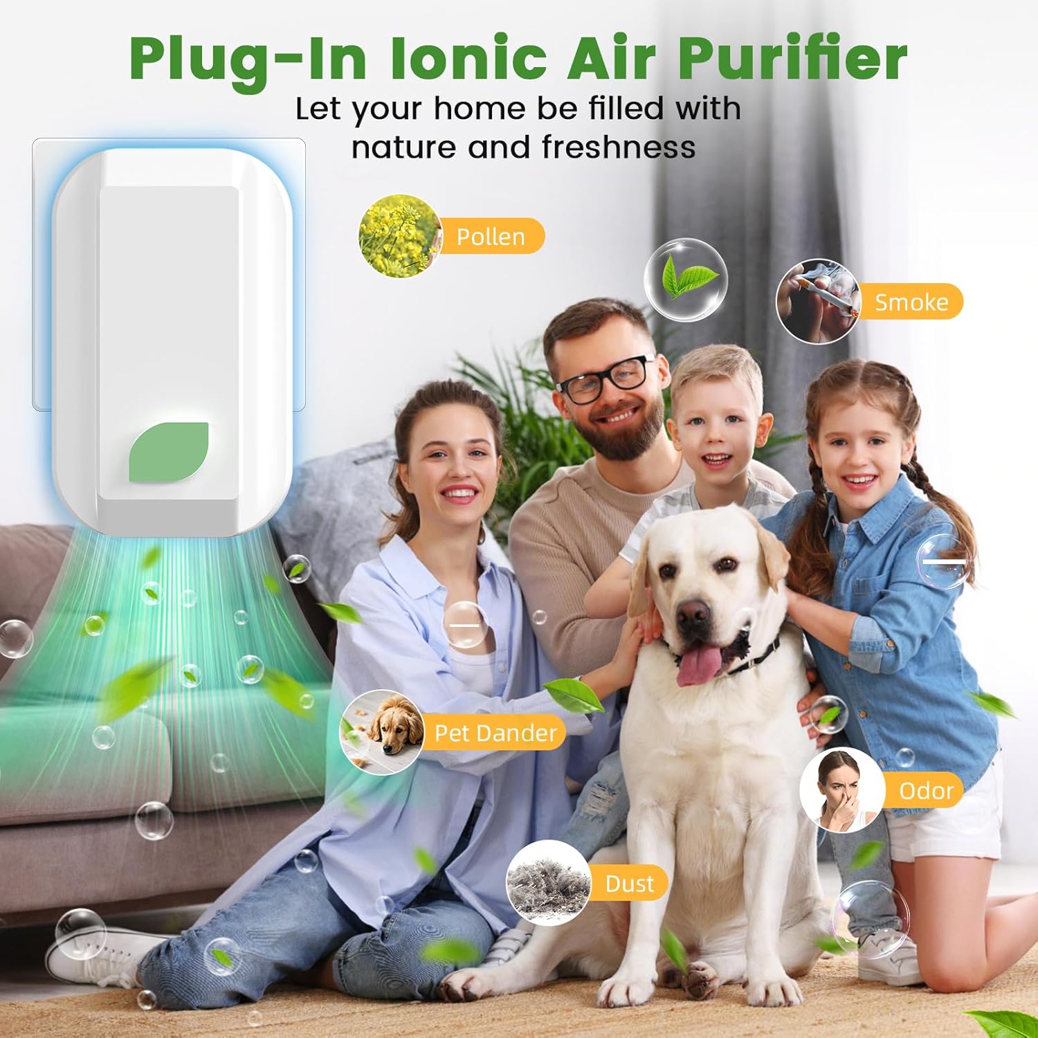 6Pack Plug In Ionic Air Purifier,Negative Ion Air Purifier for Home Portable Plug-In Air Ionizers for Smoke, Pets Smell Quiet Mini Air Freshener for Home, Bedroom, Office, Living Room (6)