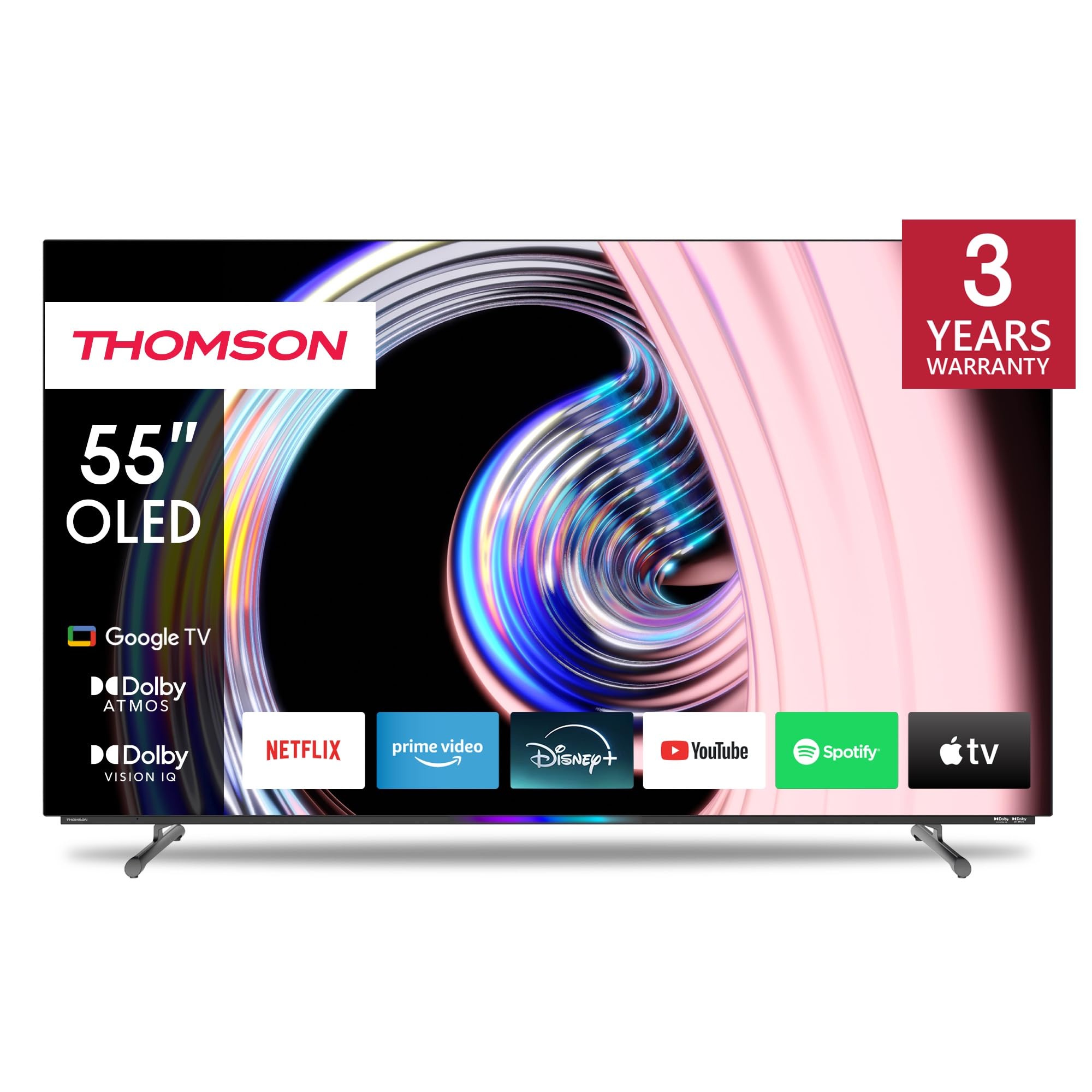 Téléviseur OLED 4K Thomson 55 Pouces (139 Cm) - Smart Google TV, Dolby Vision IQ/Atmos, 120 Hz, Triple Tuner, 2025