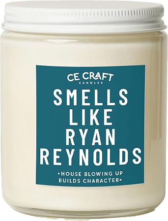 CE Craft Smells Like Ryan Reynolds Candle - Midnight Musk Scented Gifts, Gift for Her, Prayer Candle, Scented Soy Wax Candle for Home | 9oz Clear Jar, 40 Hour Burn Time, Made in The USA