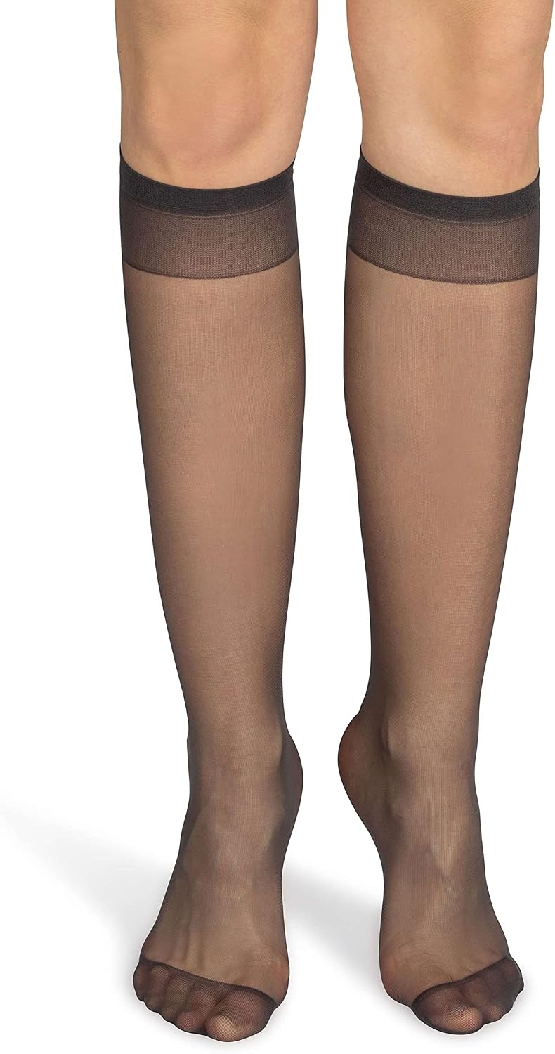 Lot De 2 Paires Chaussettes Montantes 15 Deniers Semi-Mat – Sans Pression, Ultra Confortables