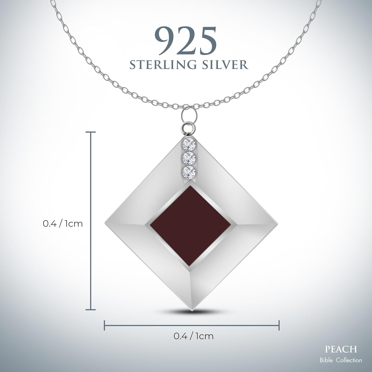 Sterling Silver Nano Bible Necklace for Women : World's Smallest New Testament Pendant For Her - Engraved with 27 Books Using Nano Technology. A Unique, Elegant and creative religious Valentines gift for wife or girlfriend