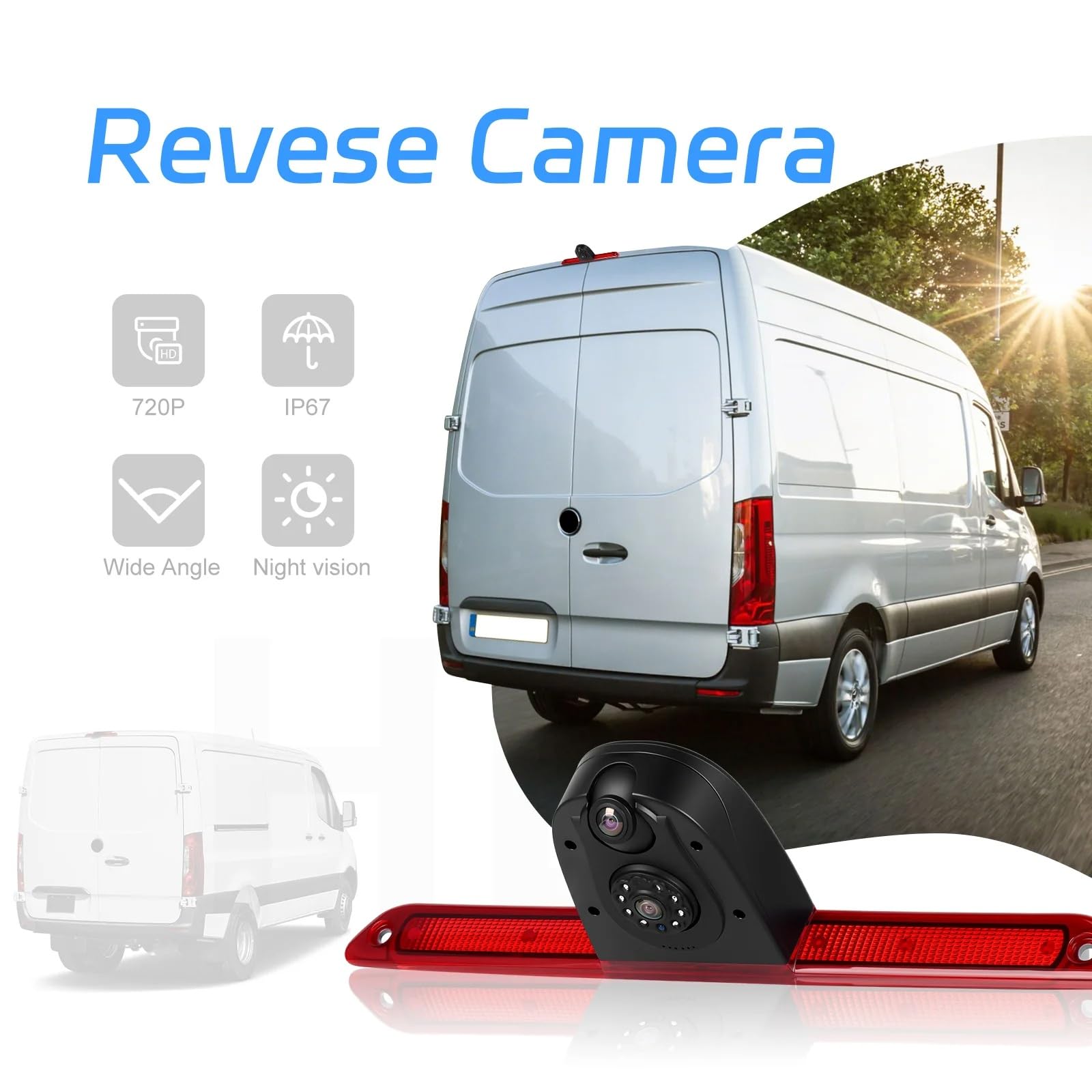 Cámaras Traseras para Benz para Sprinter 2007-2019 Vista Trasera De Coche Cámara De Marcha Atrás Visión Nocturna Luz De Freno