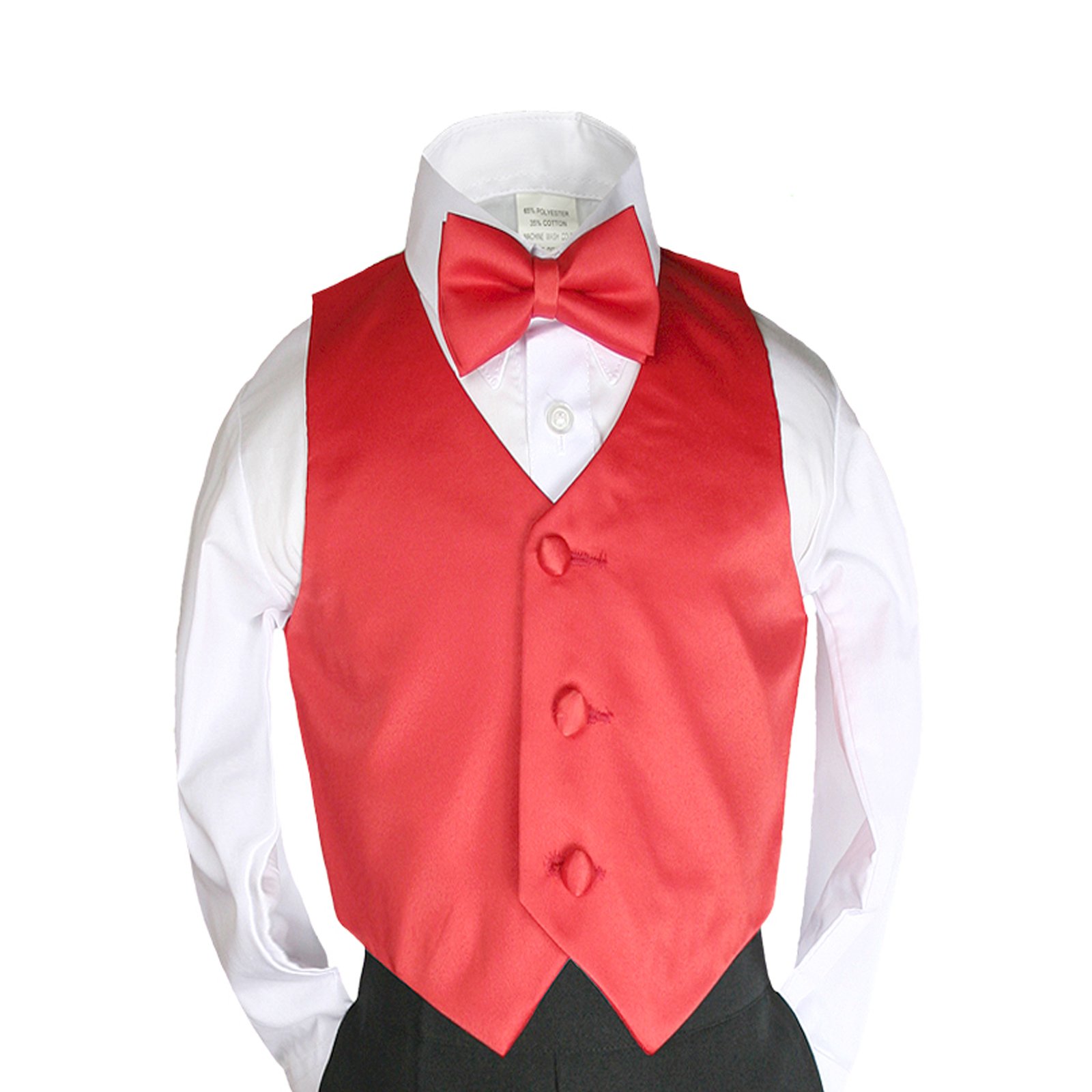 2pc Red Bow Tie Vest Set Boy Wedding Party Graduation Formal Suit Sm-20 (5)