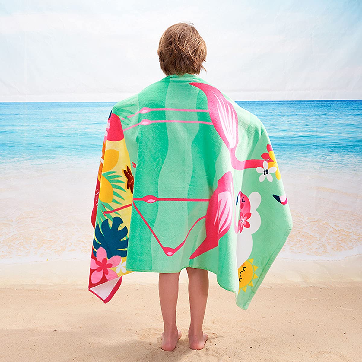 Personalized Flamingo Beach Towel – Extra Large 30x60 Inches, 100% Cotton, Custom Embroidered Name - View #12