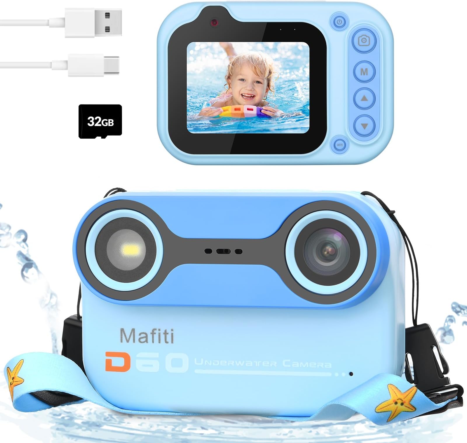 Amazon.com : Mafiti Kids Waterproof Camera Underwater Camera 10FT with ...
