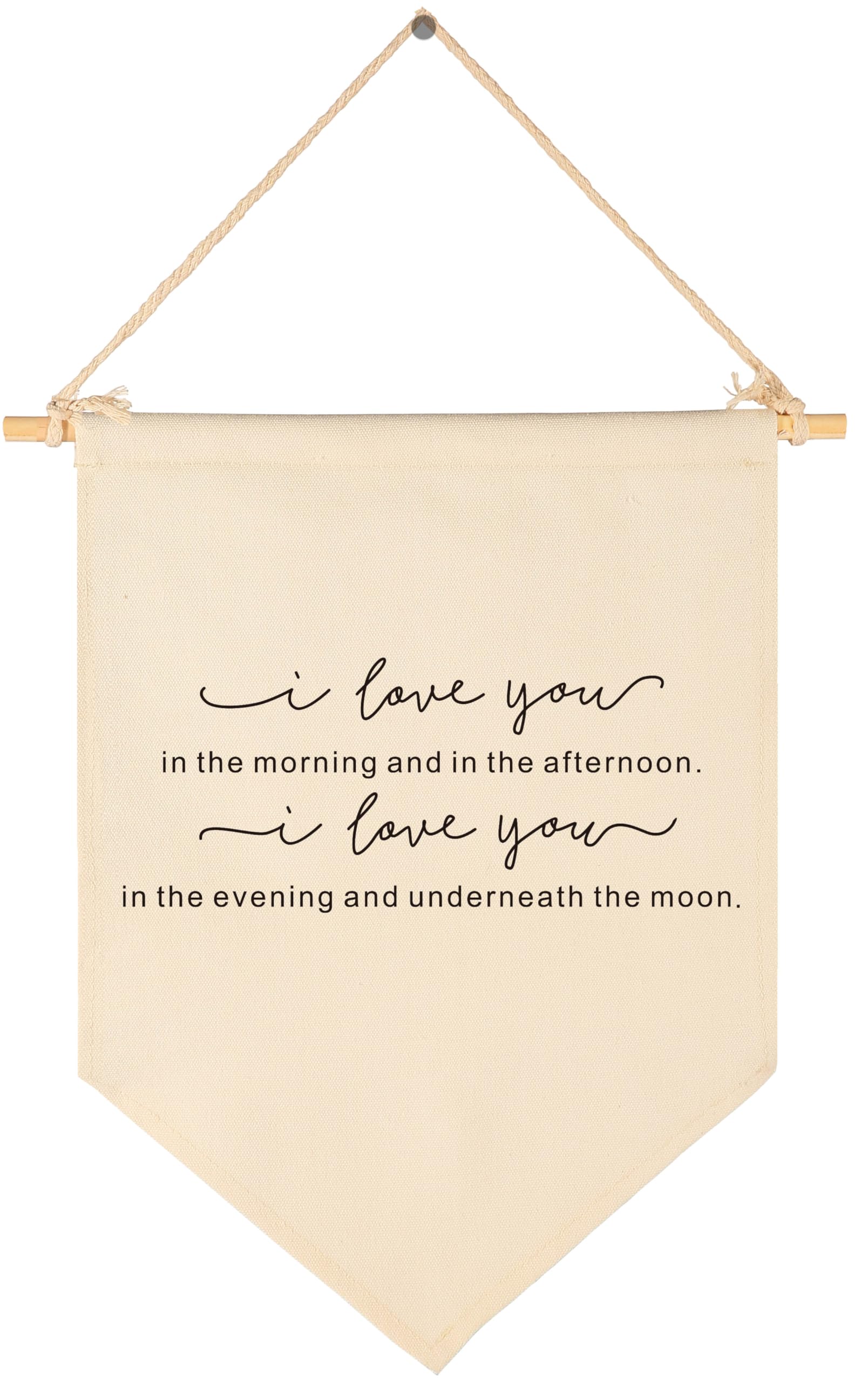 I Love You in The Morning-Flag Wall Decor Gifts for Baby Boys Girls Kids-Canvas Pennant Banner Pennant Wall Decor Gifts for Nursery Baby Room Playroom Homeschool Reading Room Bedroom