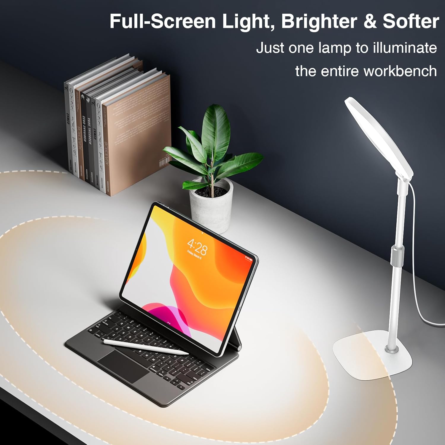 Lighting for Video Calls, 30 Light Modes Video Conference Light, Desk Ring Light with Stand for Webcam, Meetings, Live Stream, Home Office. CRI 97.8