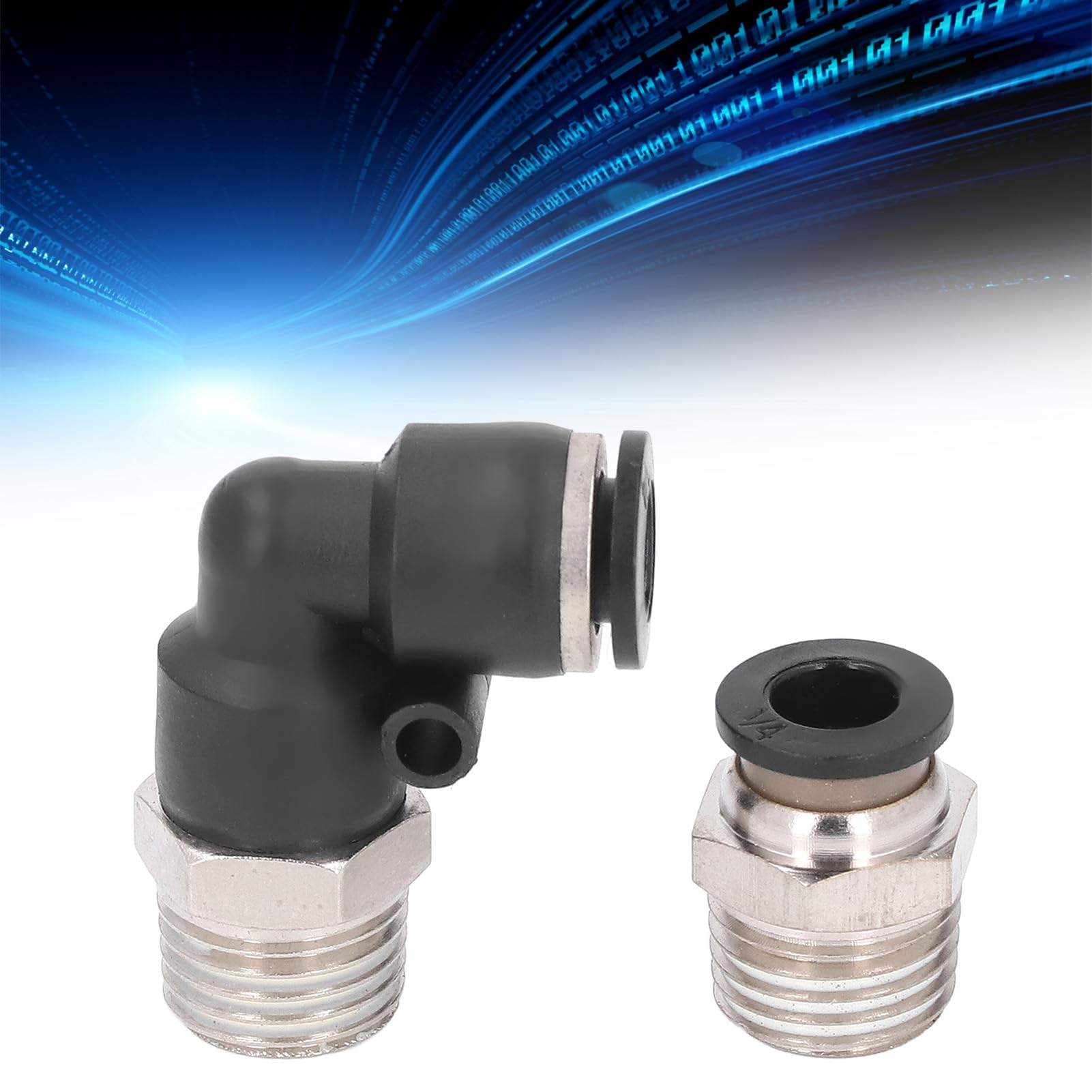 Kit di Raccordi Pneumatici da 30 Pezzi Connettori Versatili per Raccordi Rapidi per Linee D'aria per Tubi in PU PA PE PVC in Metallo ABS