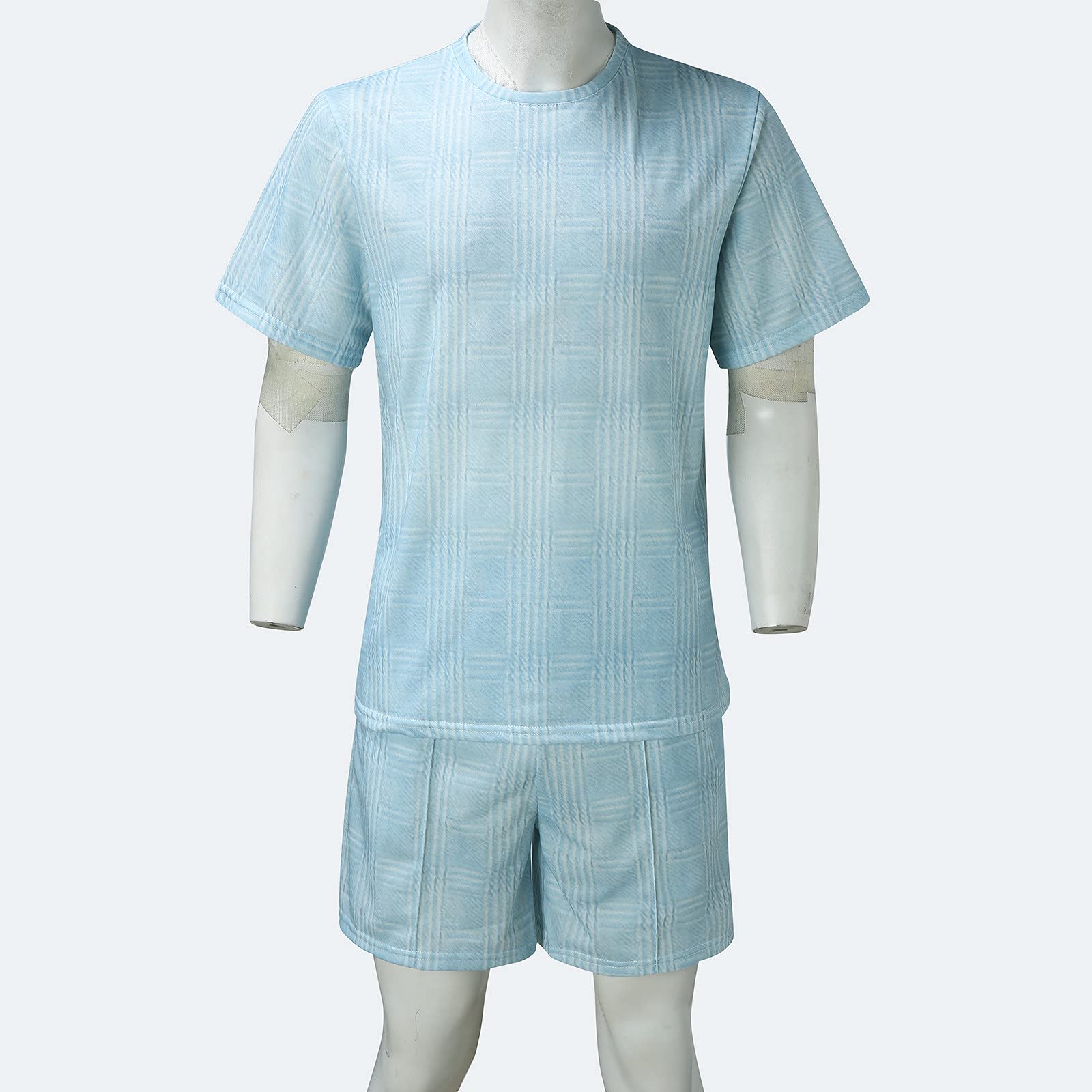 IQYU Tuta sportiva da uomo Urban leggera a righe, vestibilità normale, traspirante, con coulisse, per il tempo libero, traspirante, in materiale elasticizzato, Blu, XXXL
