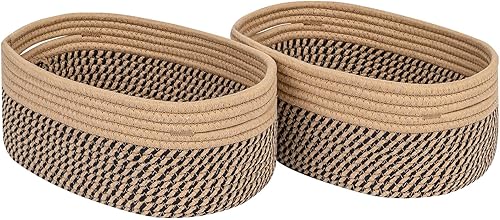 Miniatura 136 de CubesLand Cesta de almacenamiento, cuerda de algodón, azul marino, paquete de 2, organización/almacenamiento, armario, estantes, decorativa
