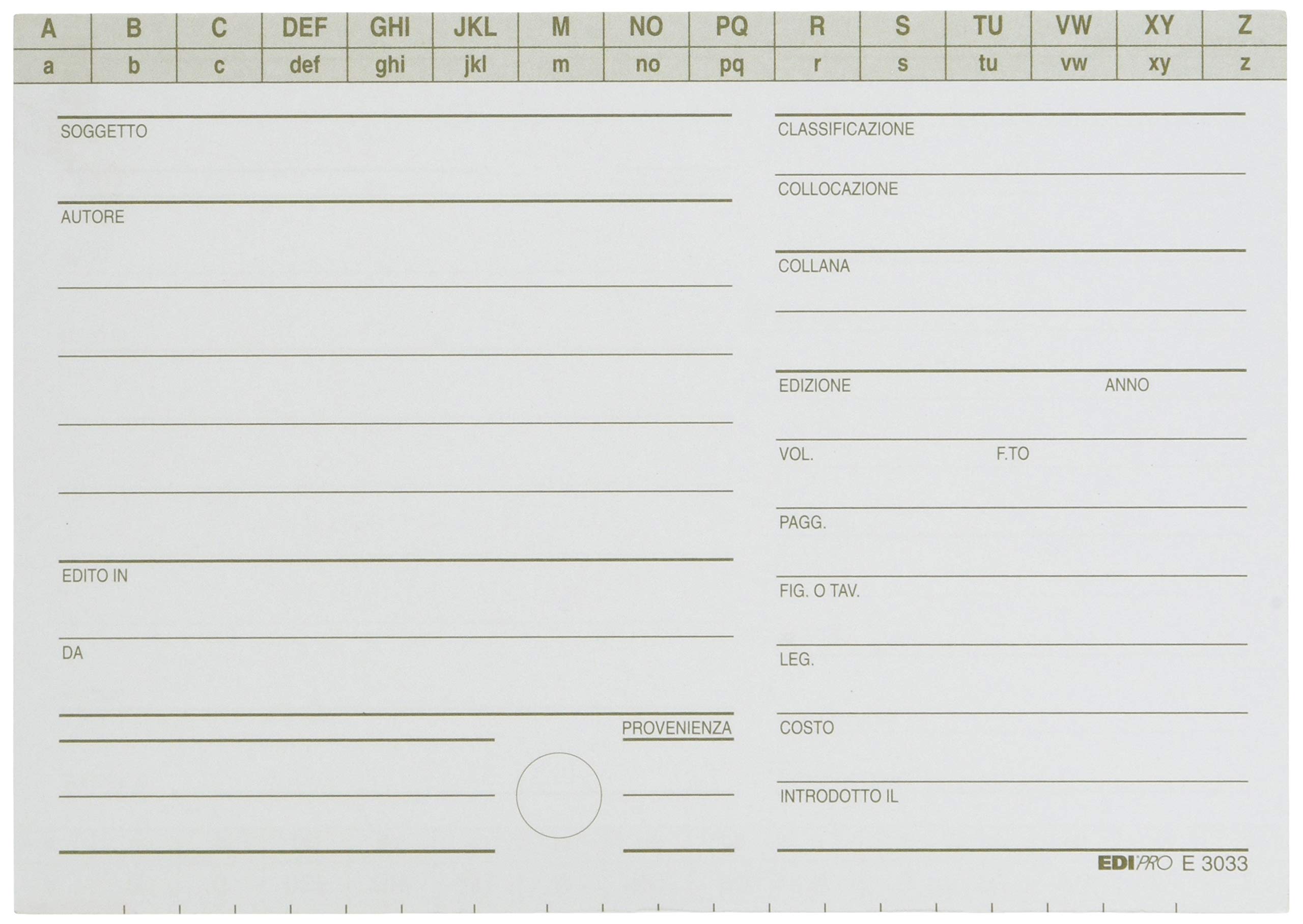 EDIPRO - E3033VE - 100 Library Sheets for Green Subject f.to 10,5x8