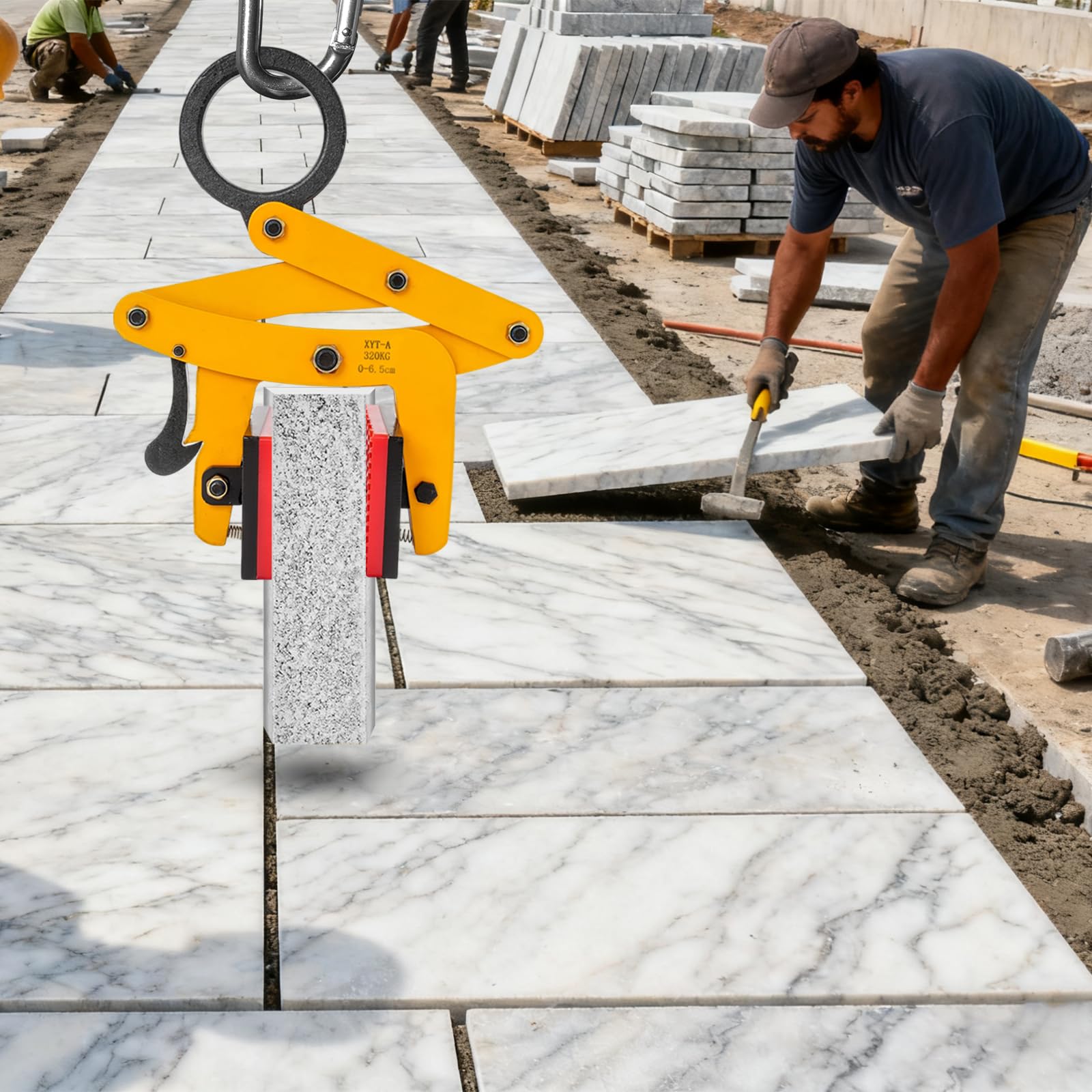 Alicates para bordsteinange, 320 kg, soporte para piedras, alicates de elevación, alicates de elevación, alicates de elevación, universal, apertura ajustable, 0-6,5 cm