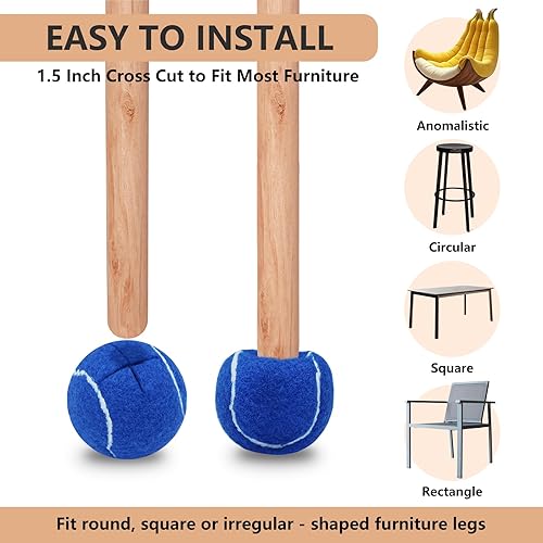 Miniatura 7 de Paquete de 90 pelotas de tenis precortadas a granel para patas de muebles, pelotas de tenis, sillas de pelotas de tenis para pelota de protección de